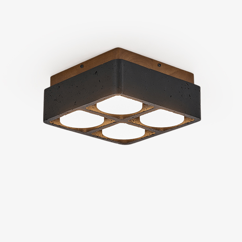 Kole Vierkante Travertijnen Plafondlamp