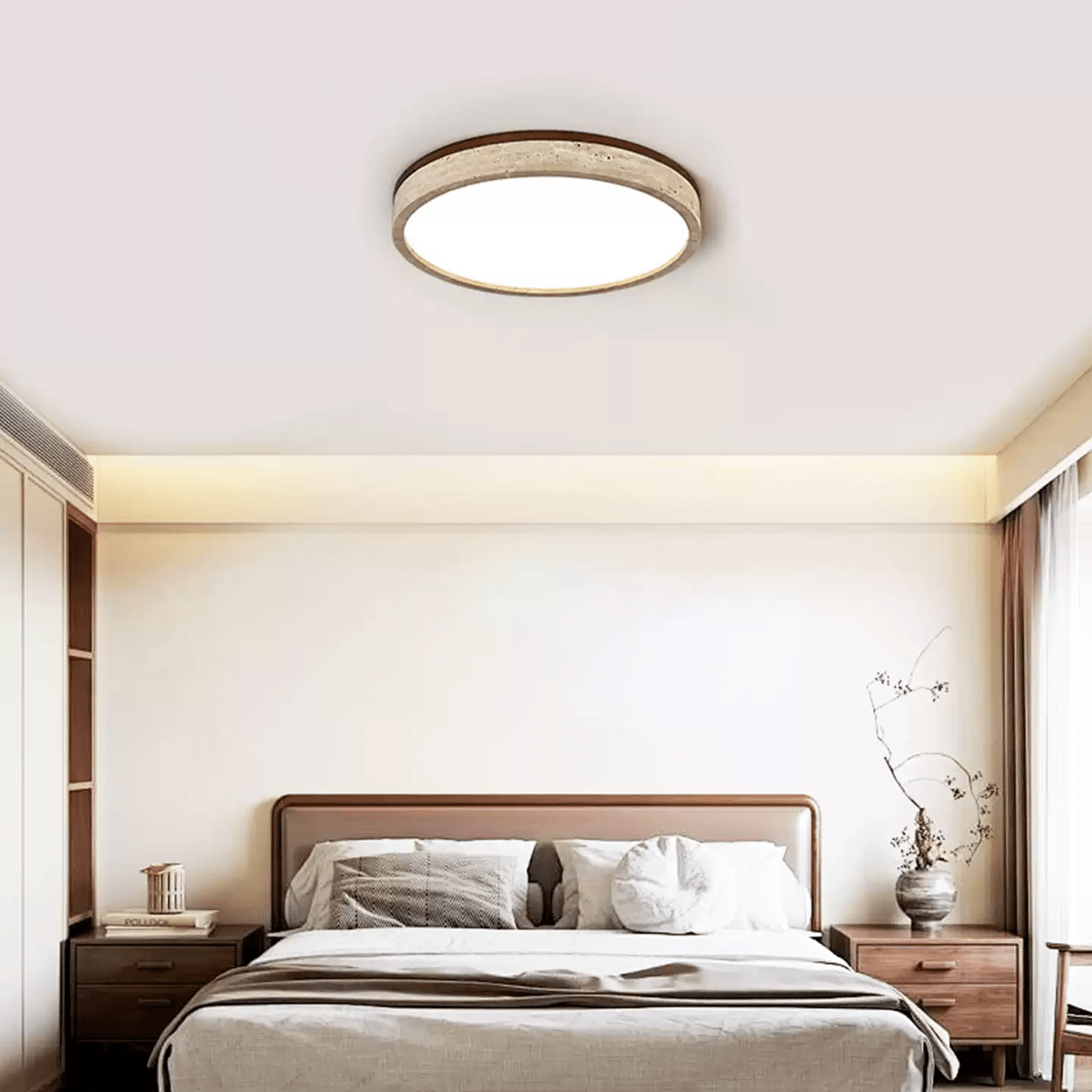 Soma Ronde Travertijnen Plafondlamp