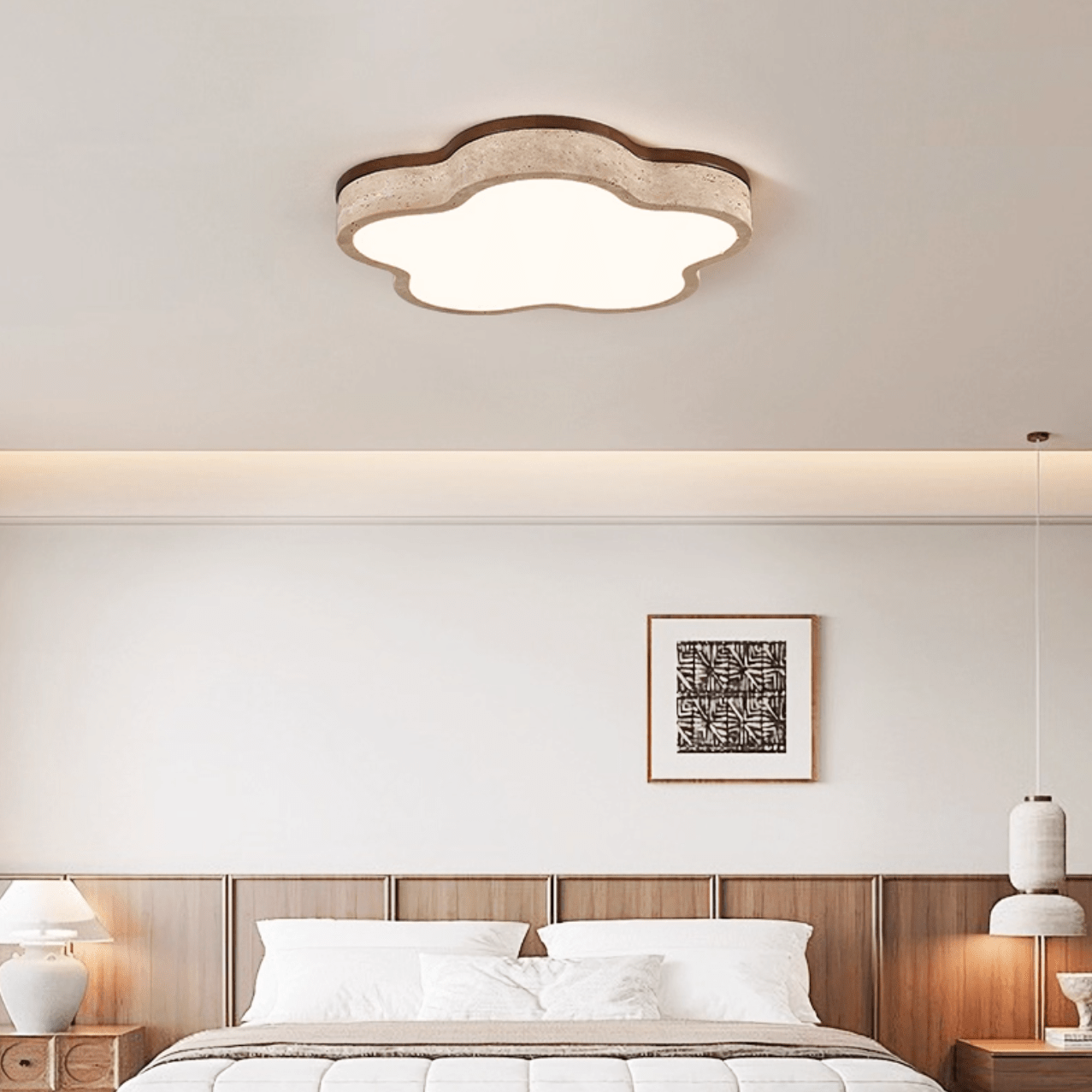 Stervorm Travertijnen Plafondlamp