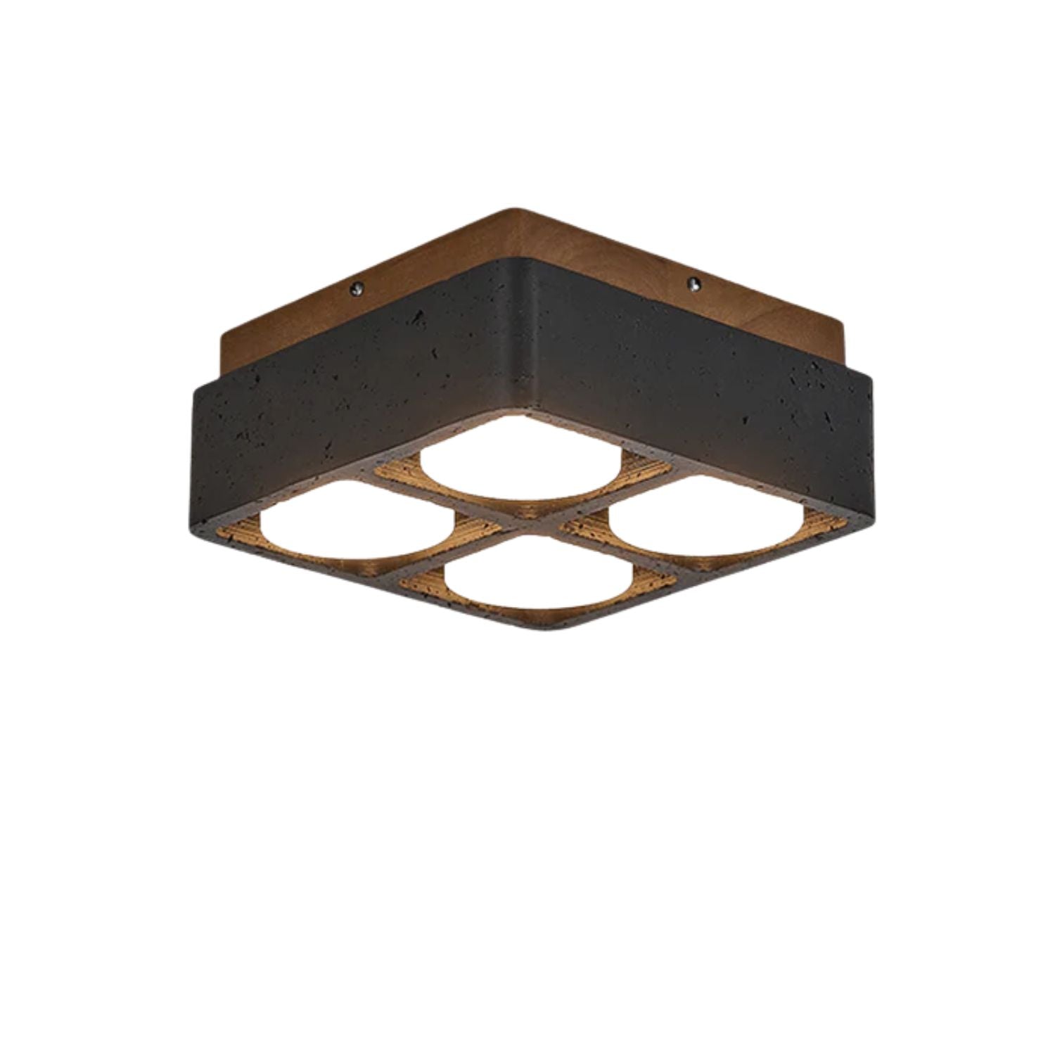 Kole Vierkante Travertijnen Plafondlamp