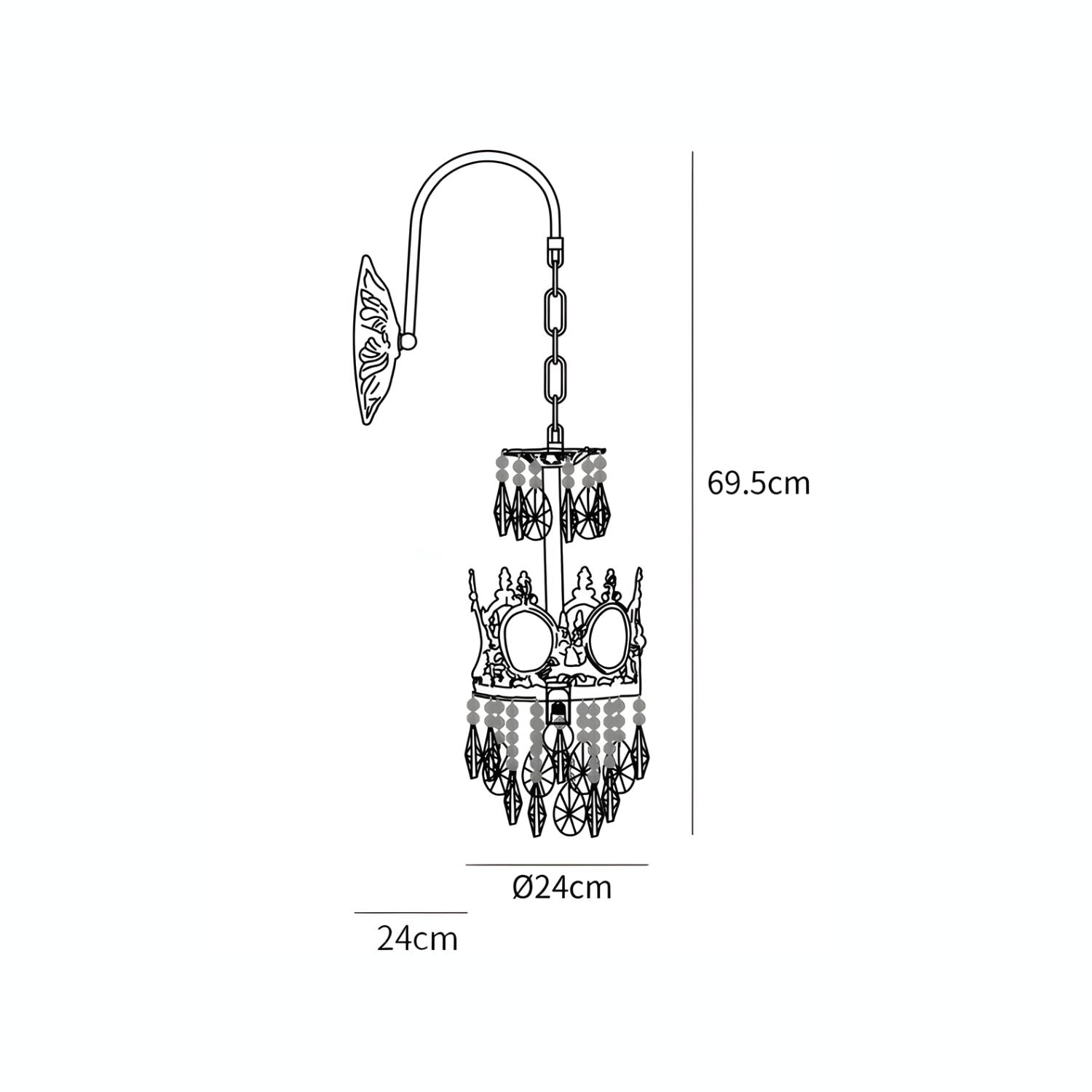 Qelin Kristallen Kroon Wandlamp