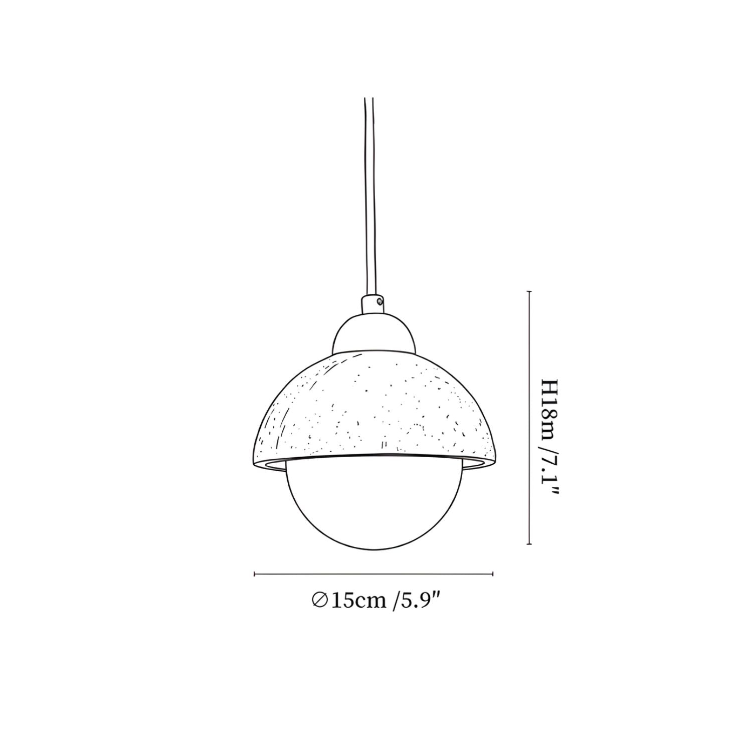 Domos Travertijnen Hanglamp