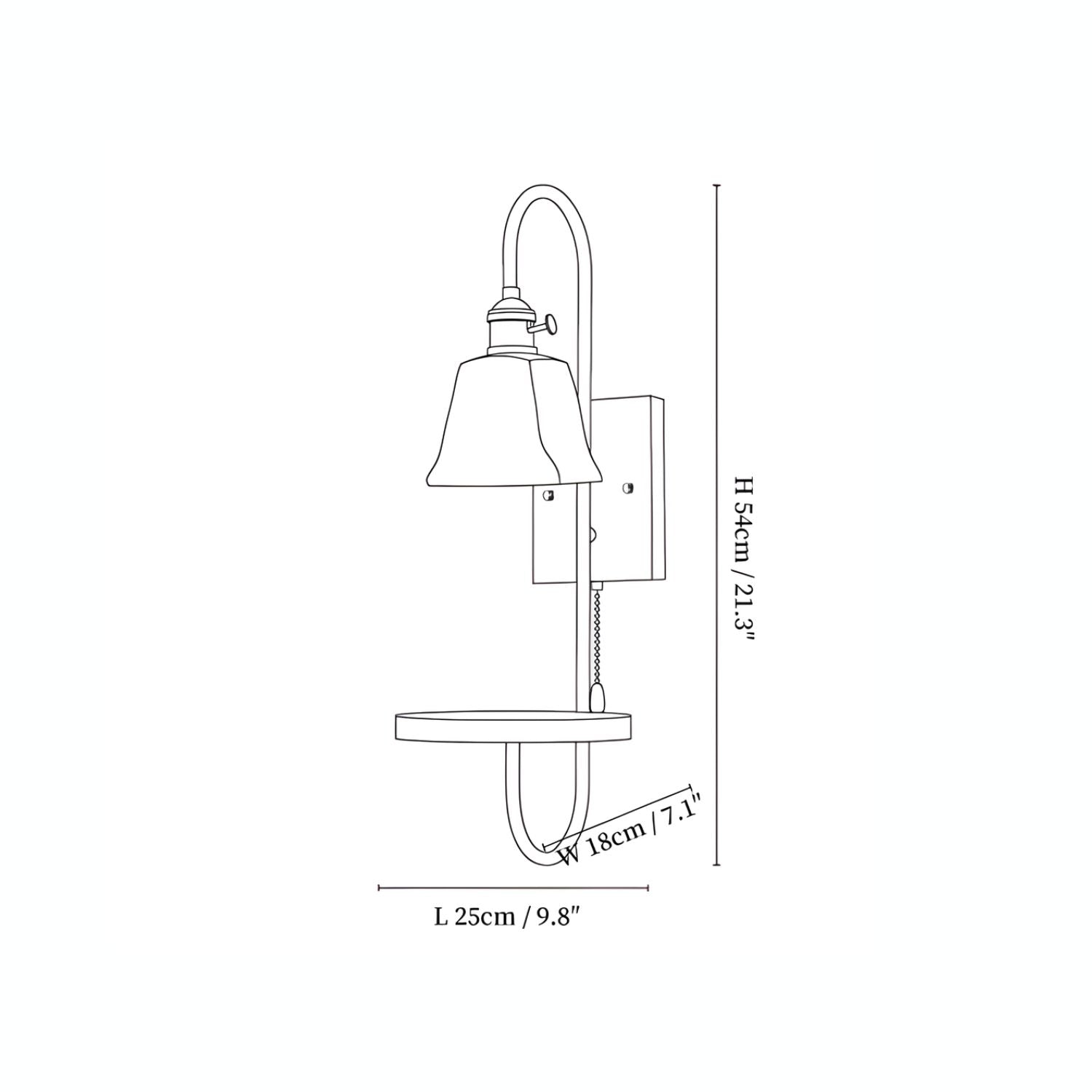 Vluro Wandlamp Met Plank