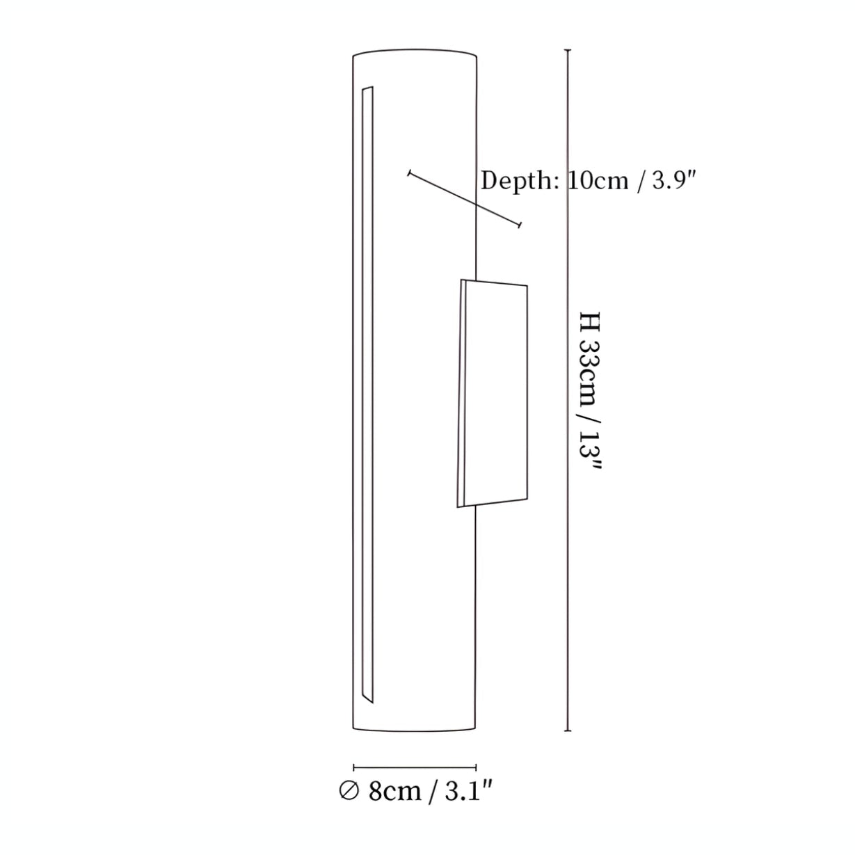 Bayca Clindervormige Wandlamp