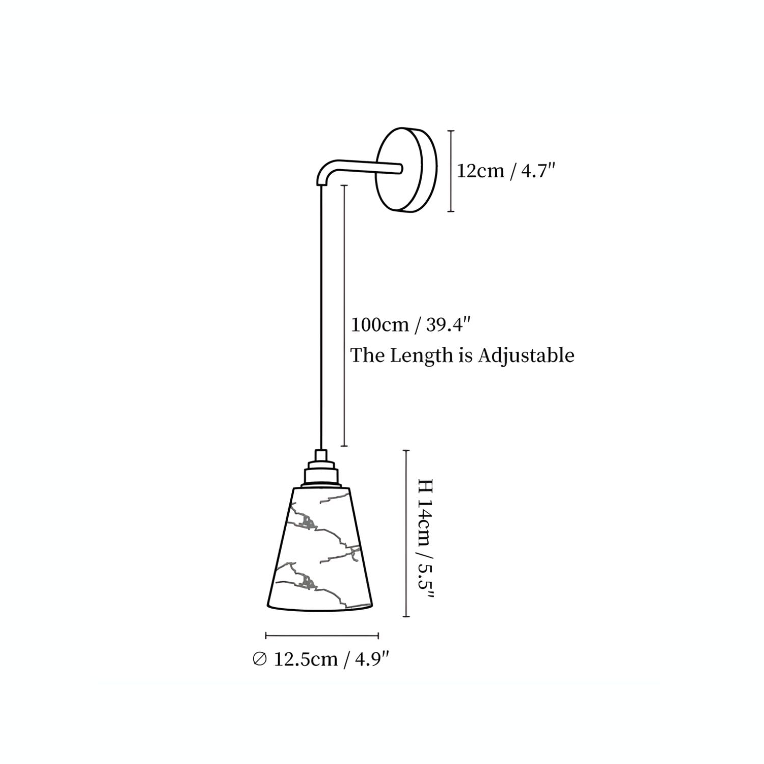 Cublen Hangende Albasten Wandlamp