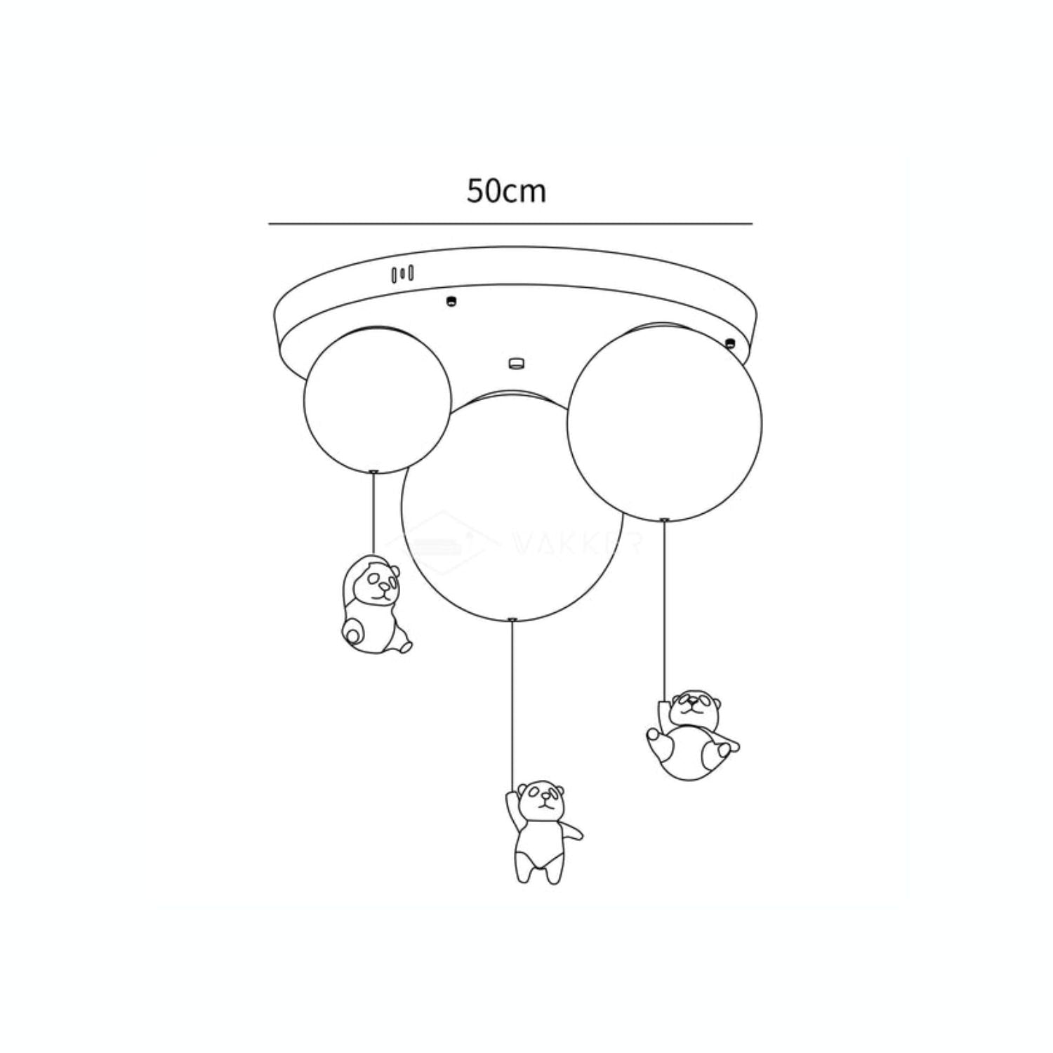 Hangende Panda Beren Plafondlamp