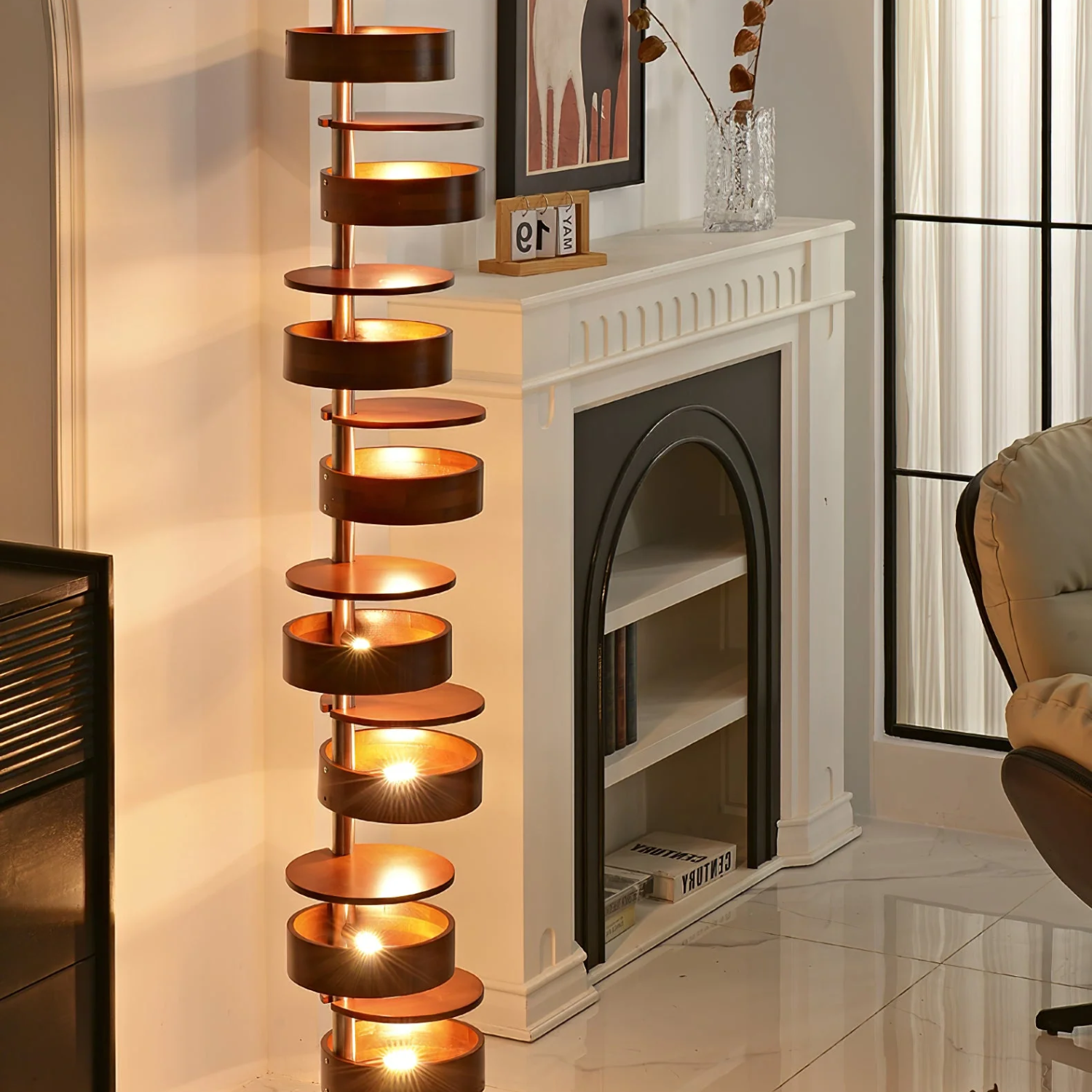 Qenisca Houten Vloerlamp