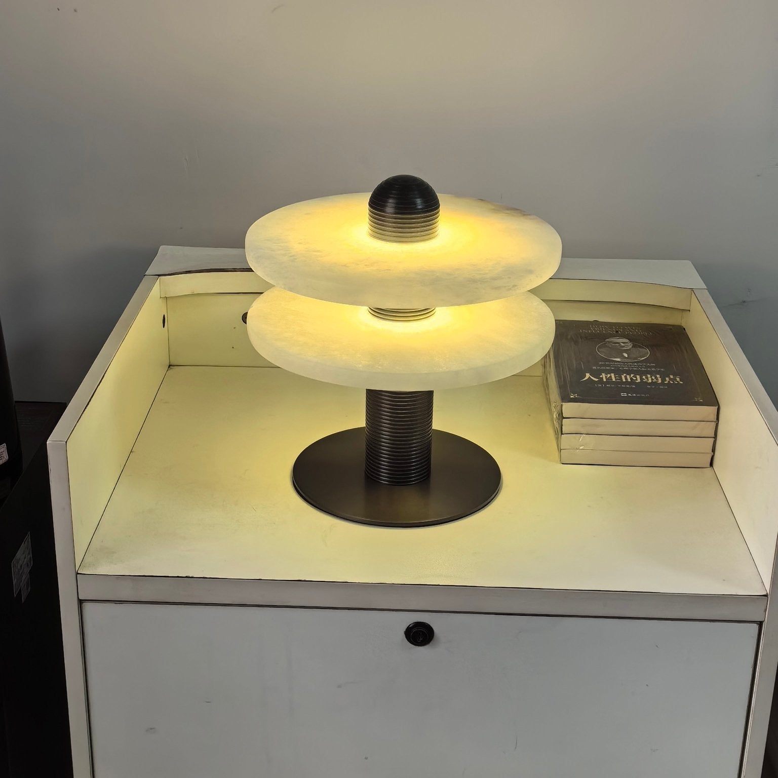 Duo Albasten Disc Tafellamp