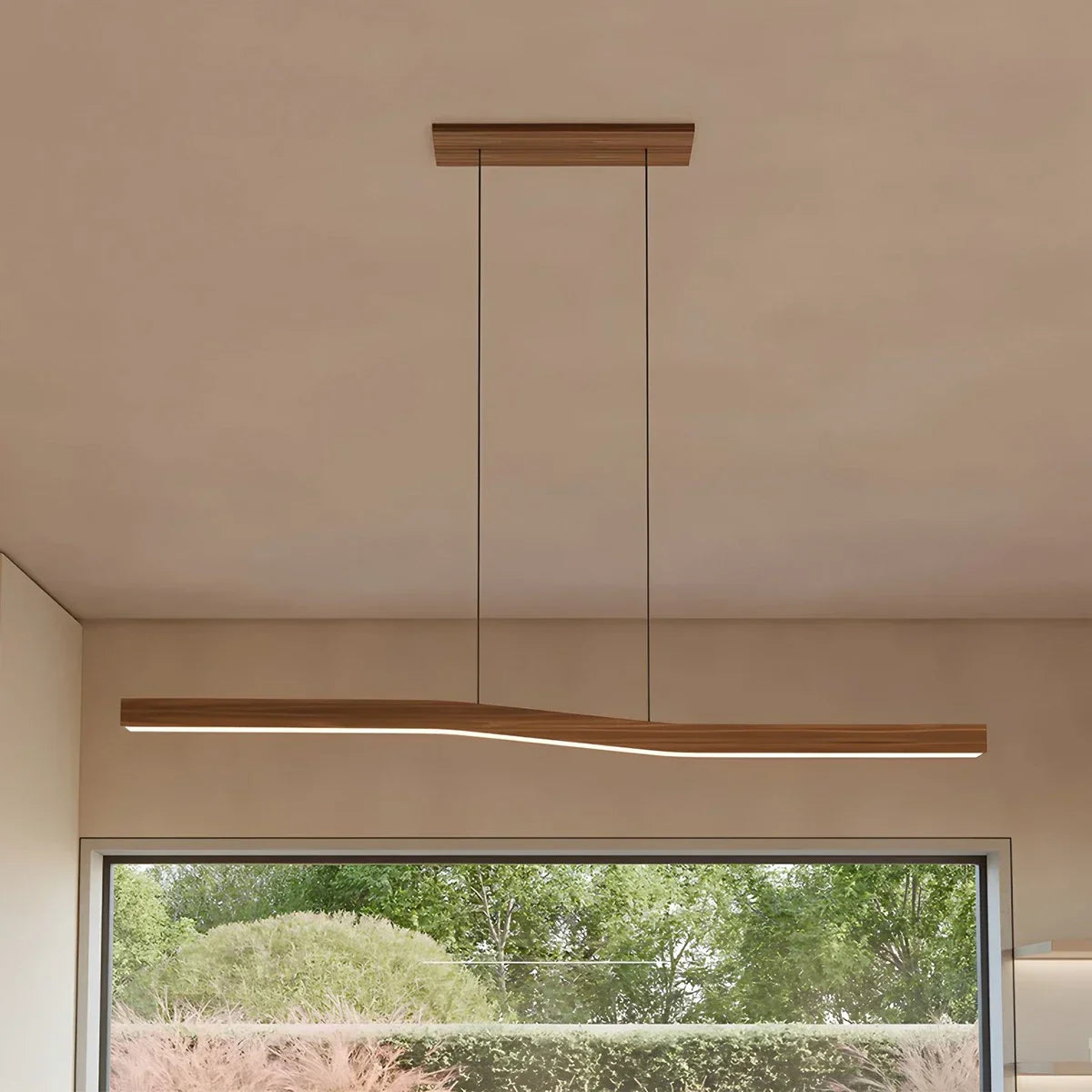 Waveline Houten Japandi Hanglamp