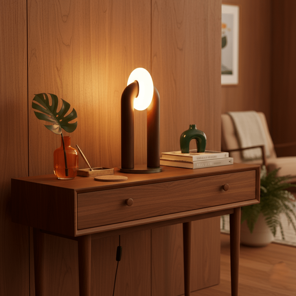 Disc Houten Tafellamp