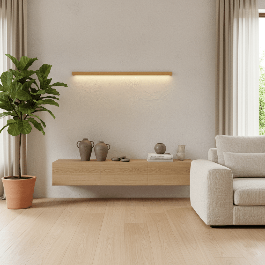 Meron Lineaire Houten Wandlamp
