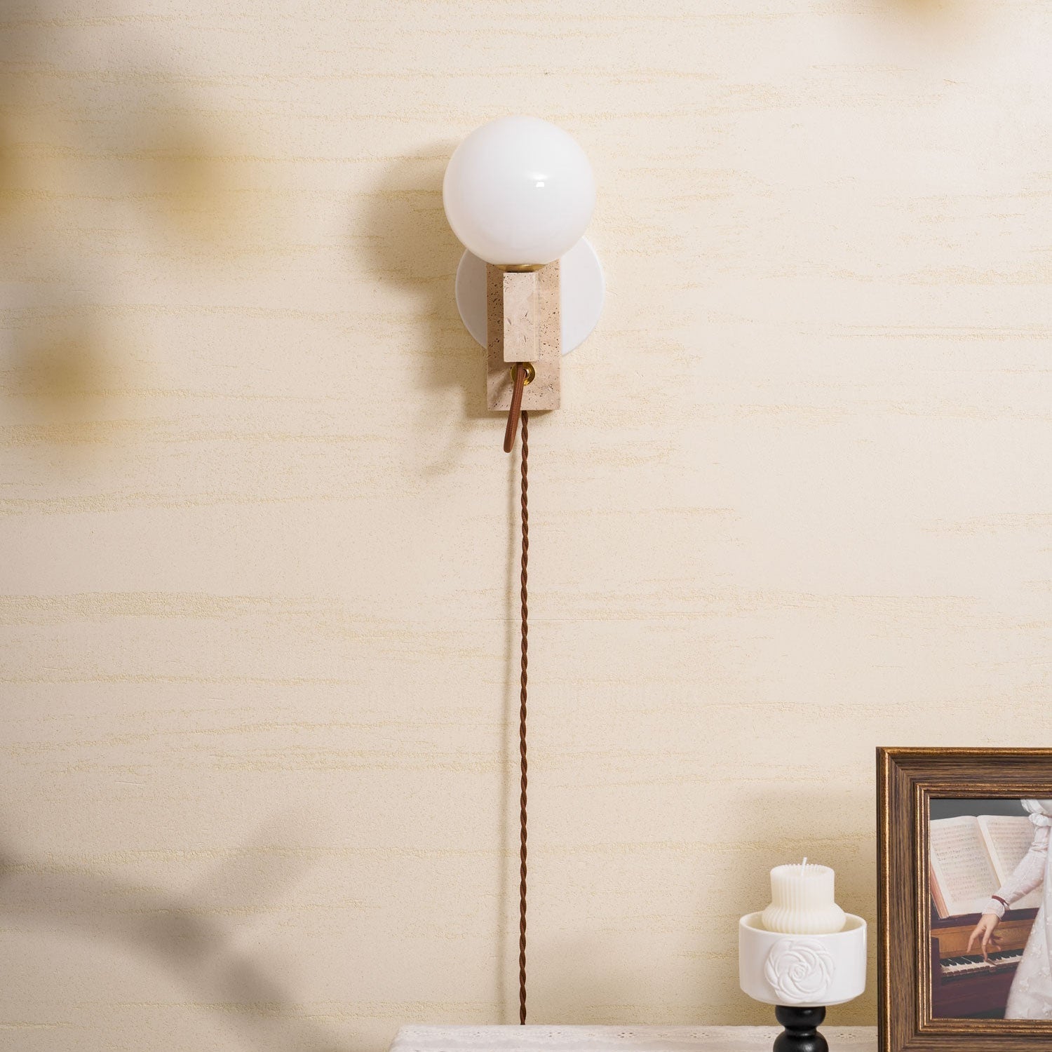 Telisno Travertijnen Wandlamp