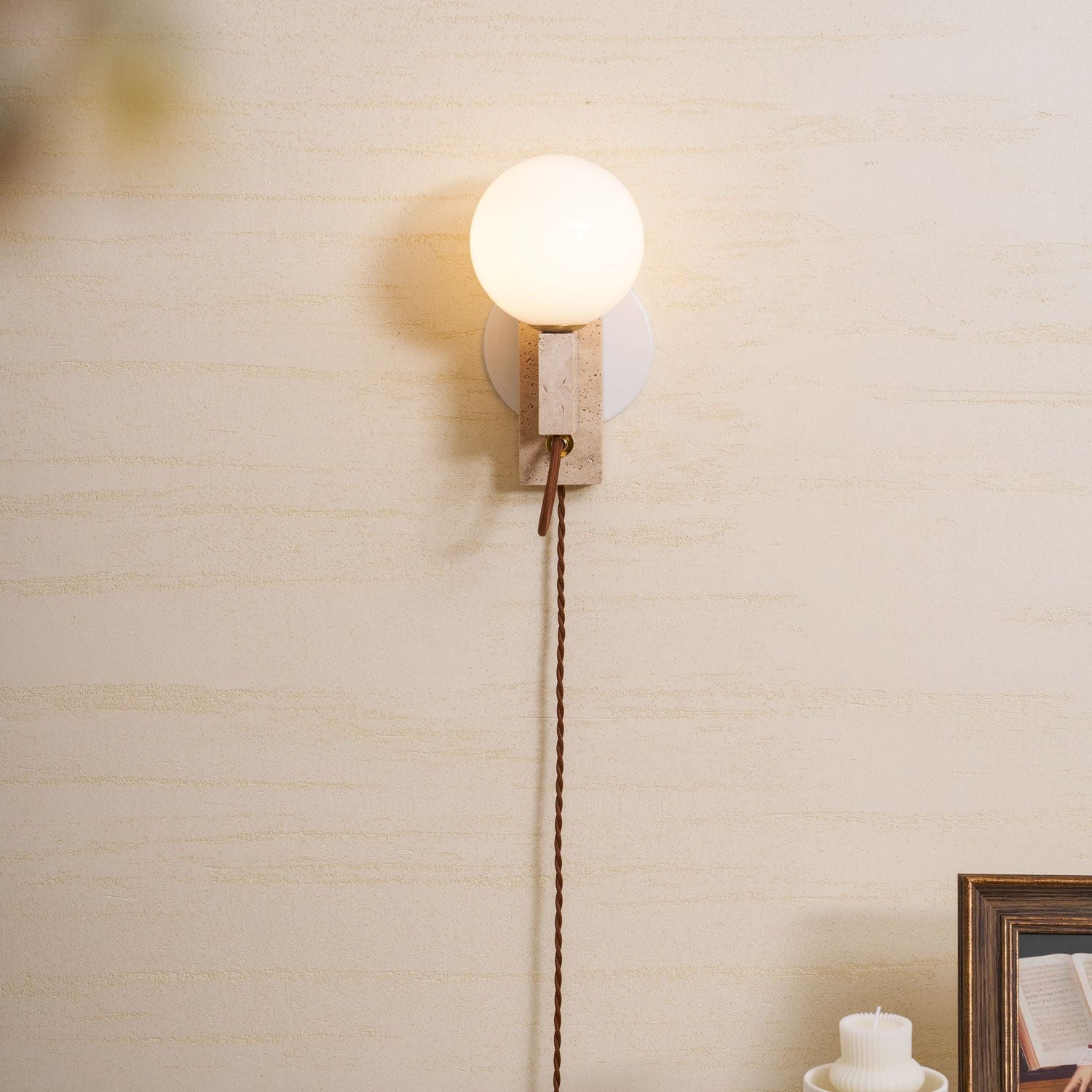 Telisno Travertijnen Wandlamp