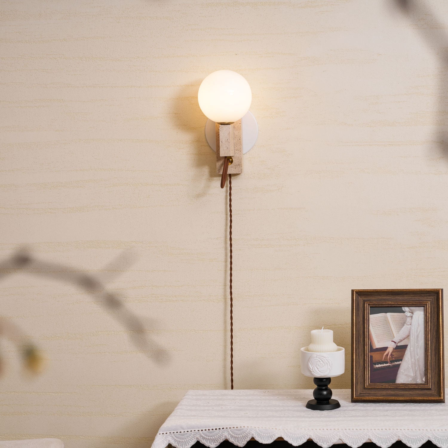 Telisno Travertijnen Wandlamp