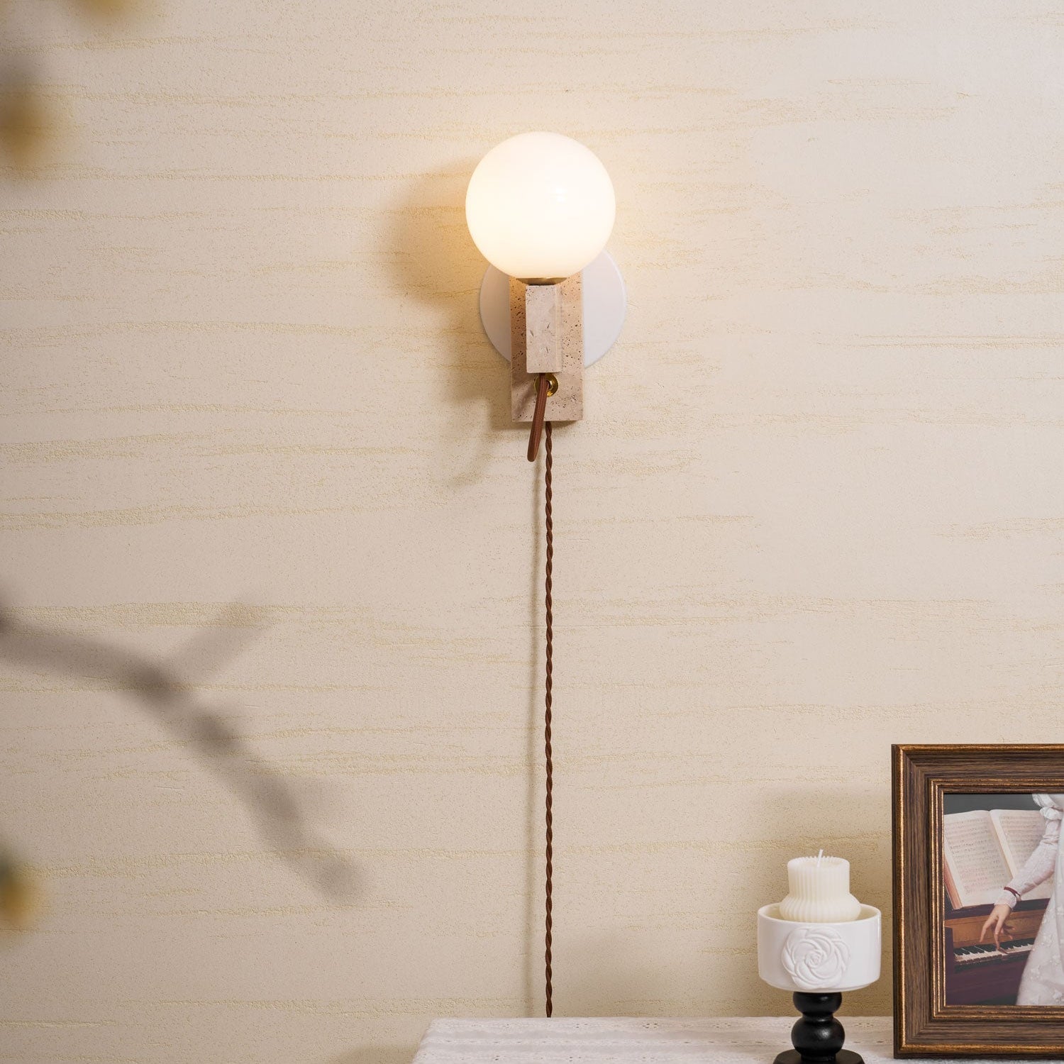 Telisno Travertijnen Wandlamp