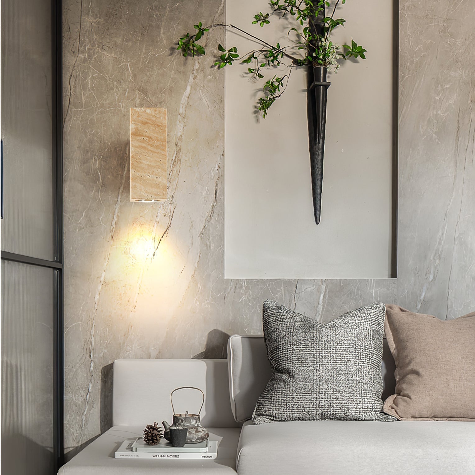 Belon Travertijnen Wandlamp