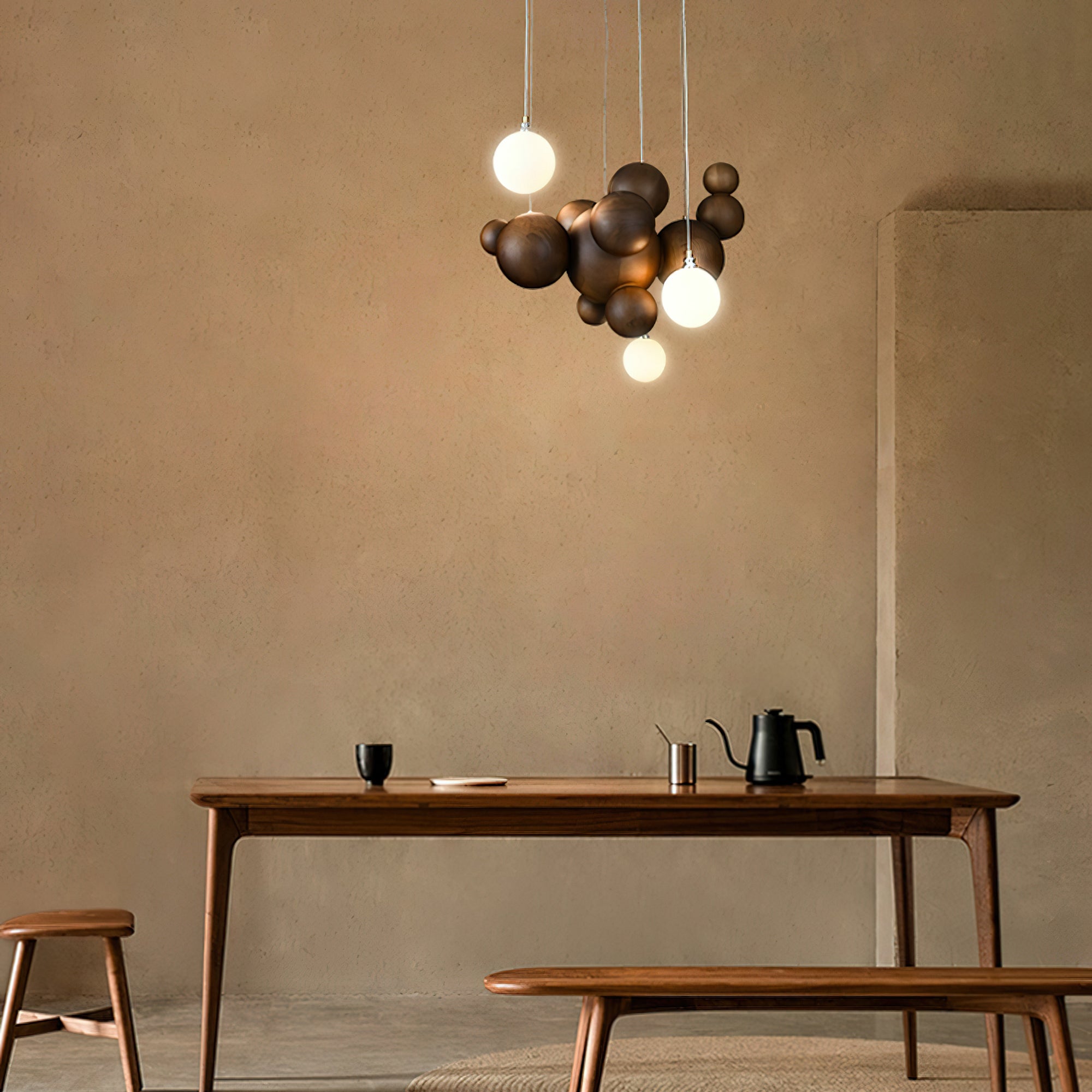 Beo Houten Ballen Hanglamp