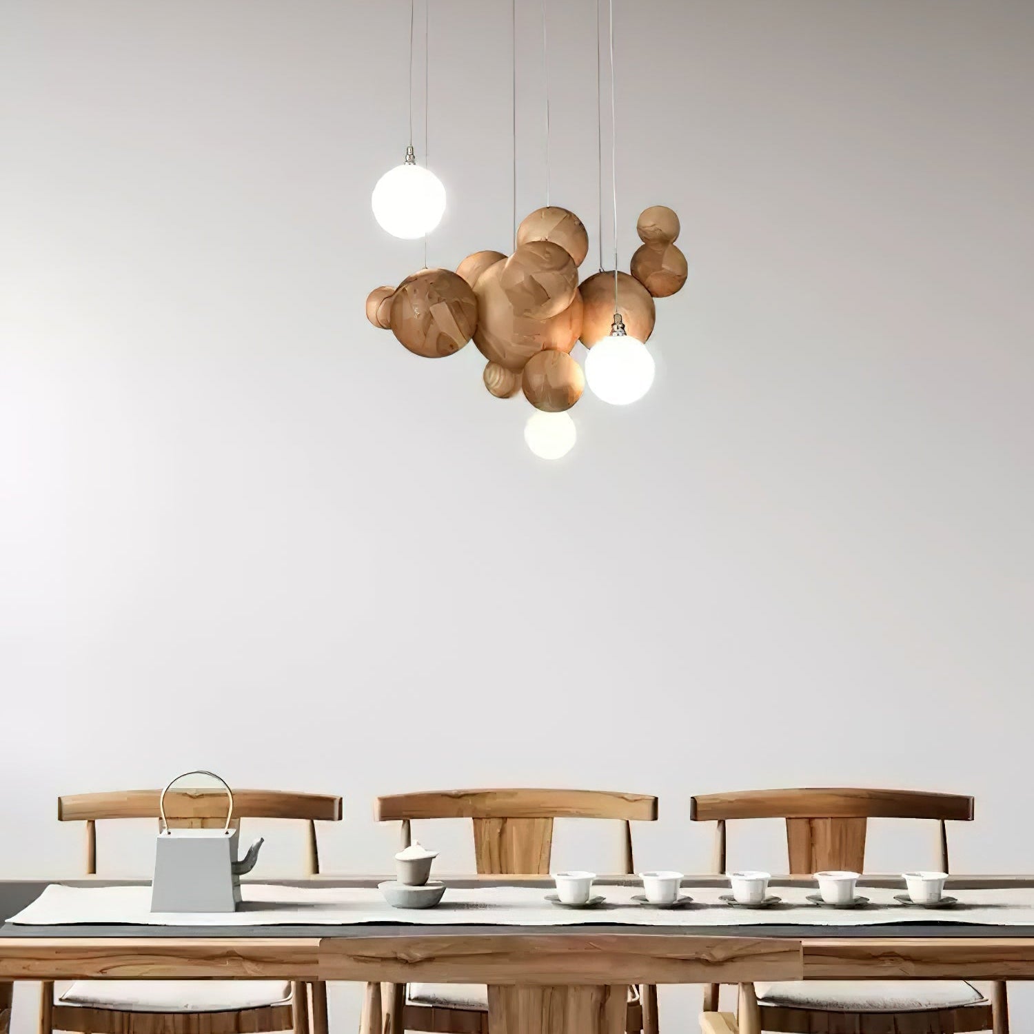 Beo Houten Ballen Hanglamp