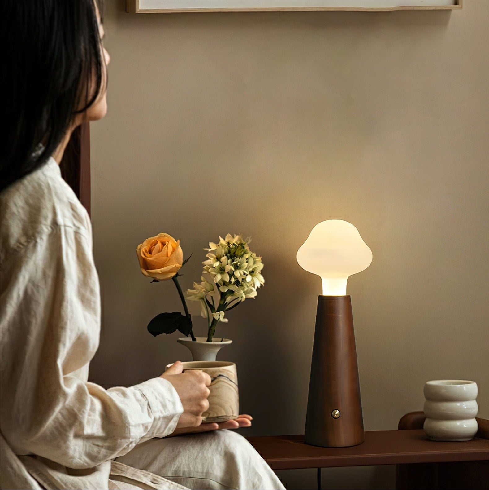 Mooshy Houten Tafellamp