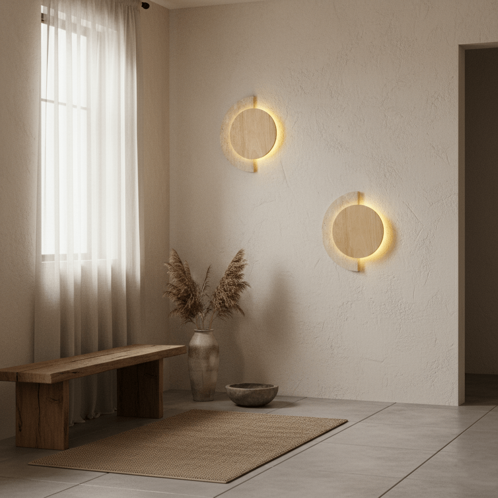 Hesco Travertijnen Wandlamp