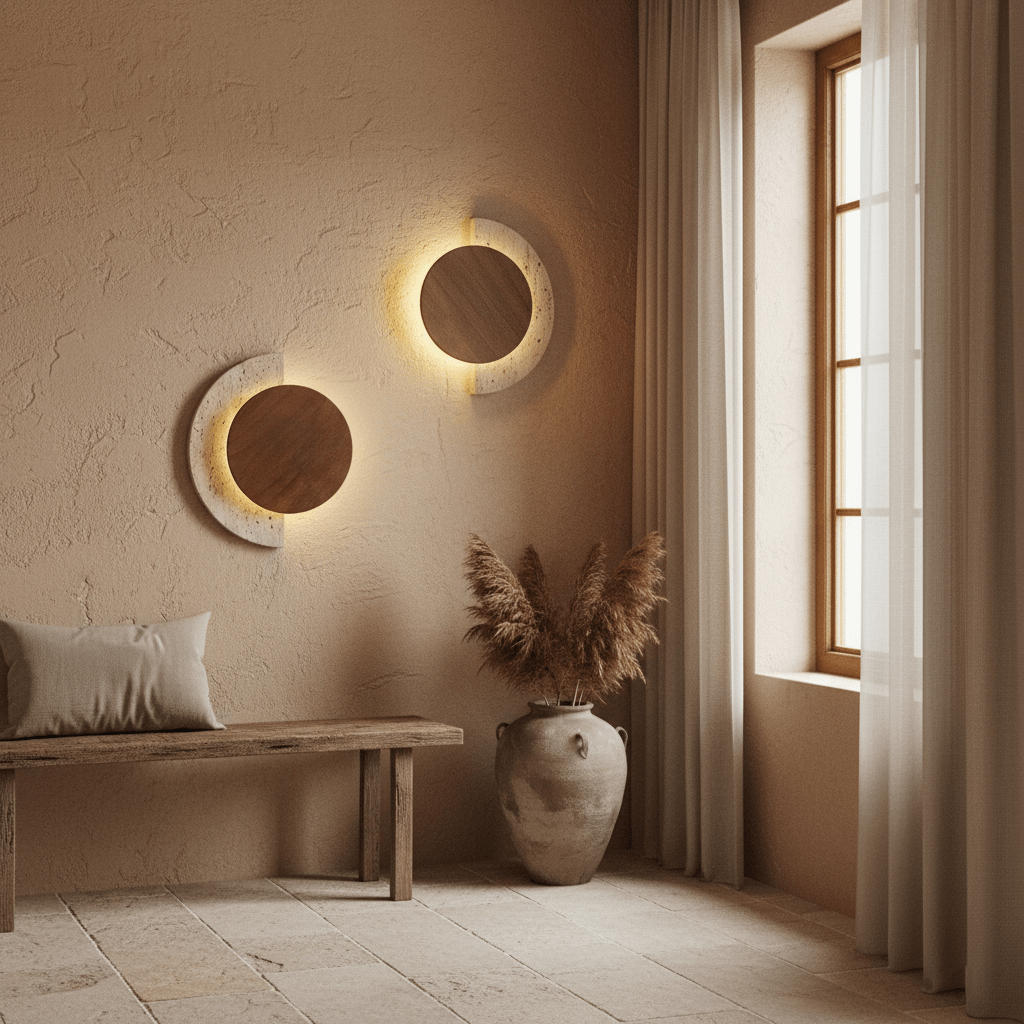 Hesco Travertijnen Wandlamp