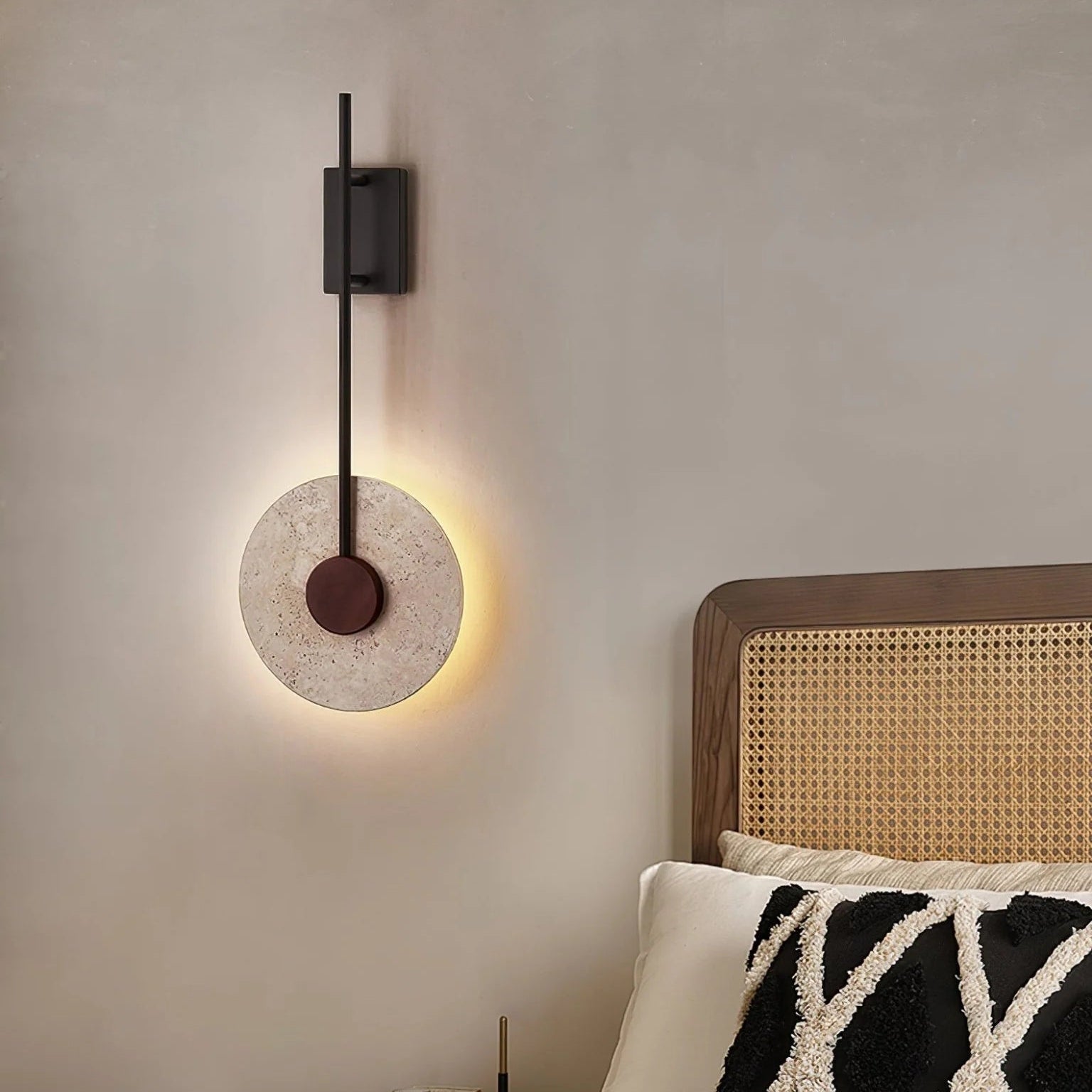 Feo Disc Travertijnen Wandlamp