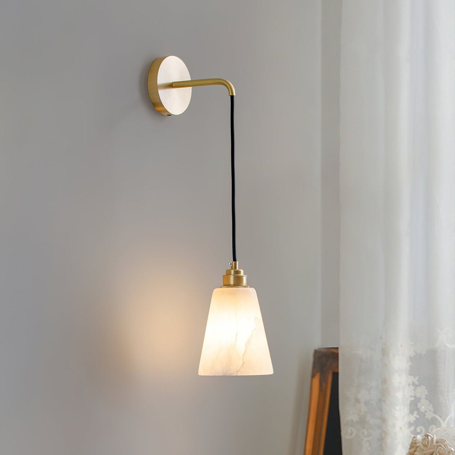 Cublen Hangende Albasten Wandlamp