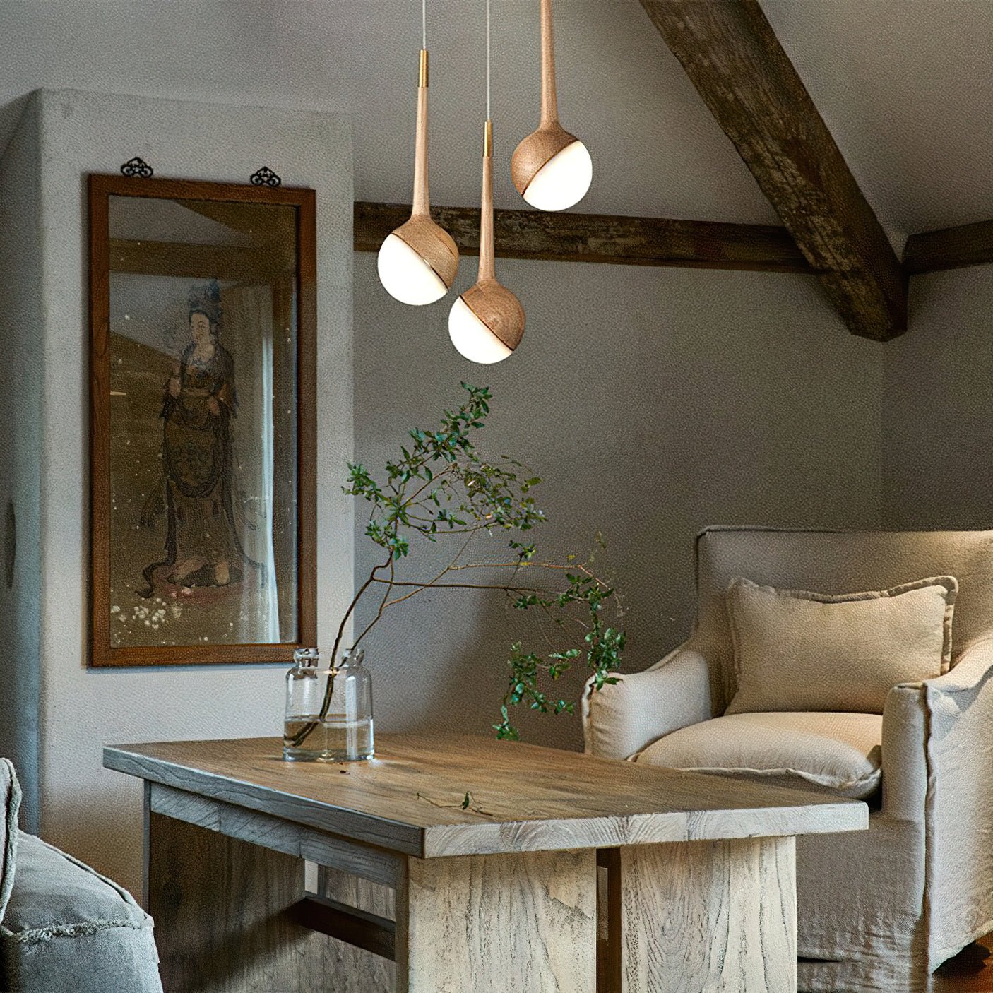 Mossy Drop Houten Hanglamp