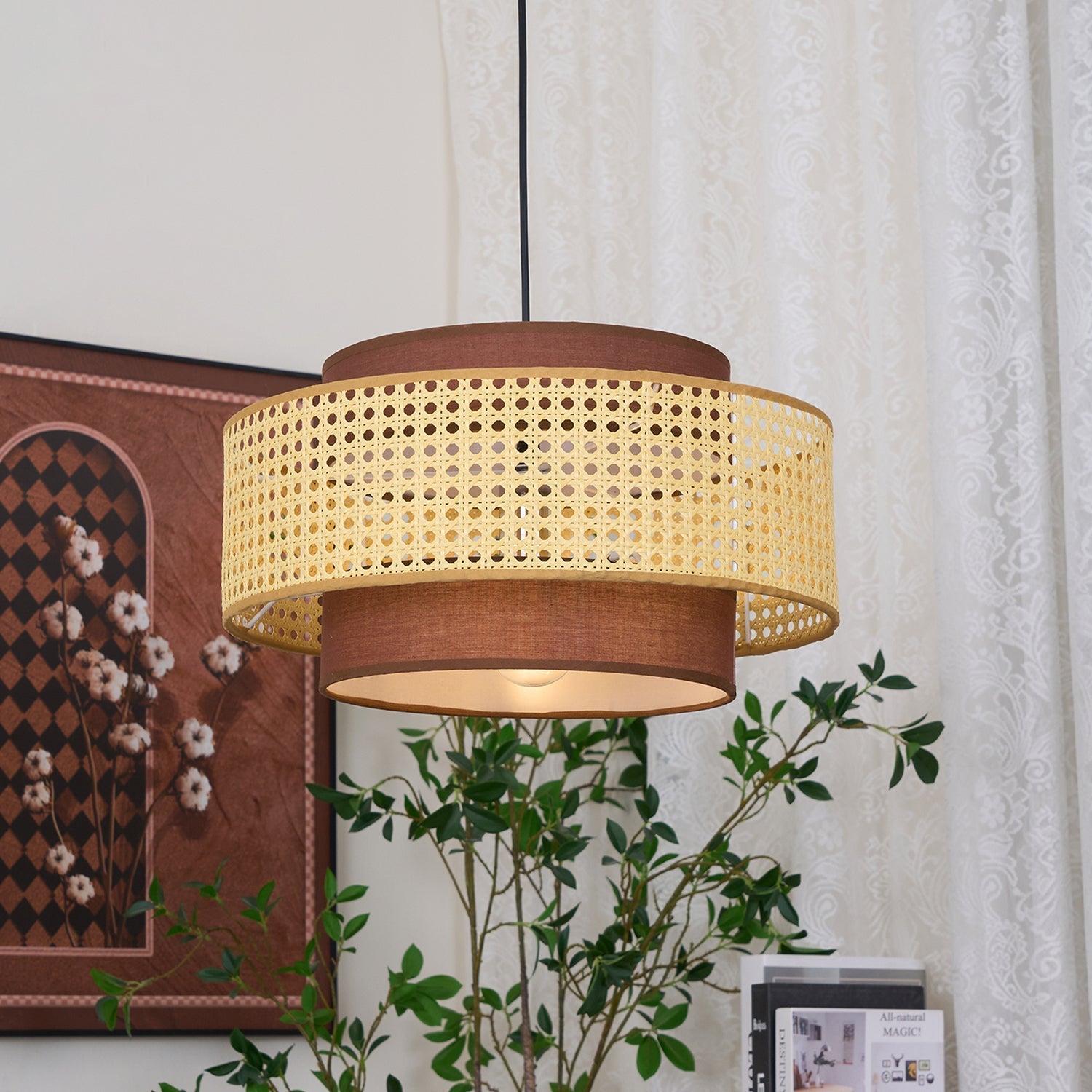 Delurso Japandi Stijl Hanglamp