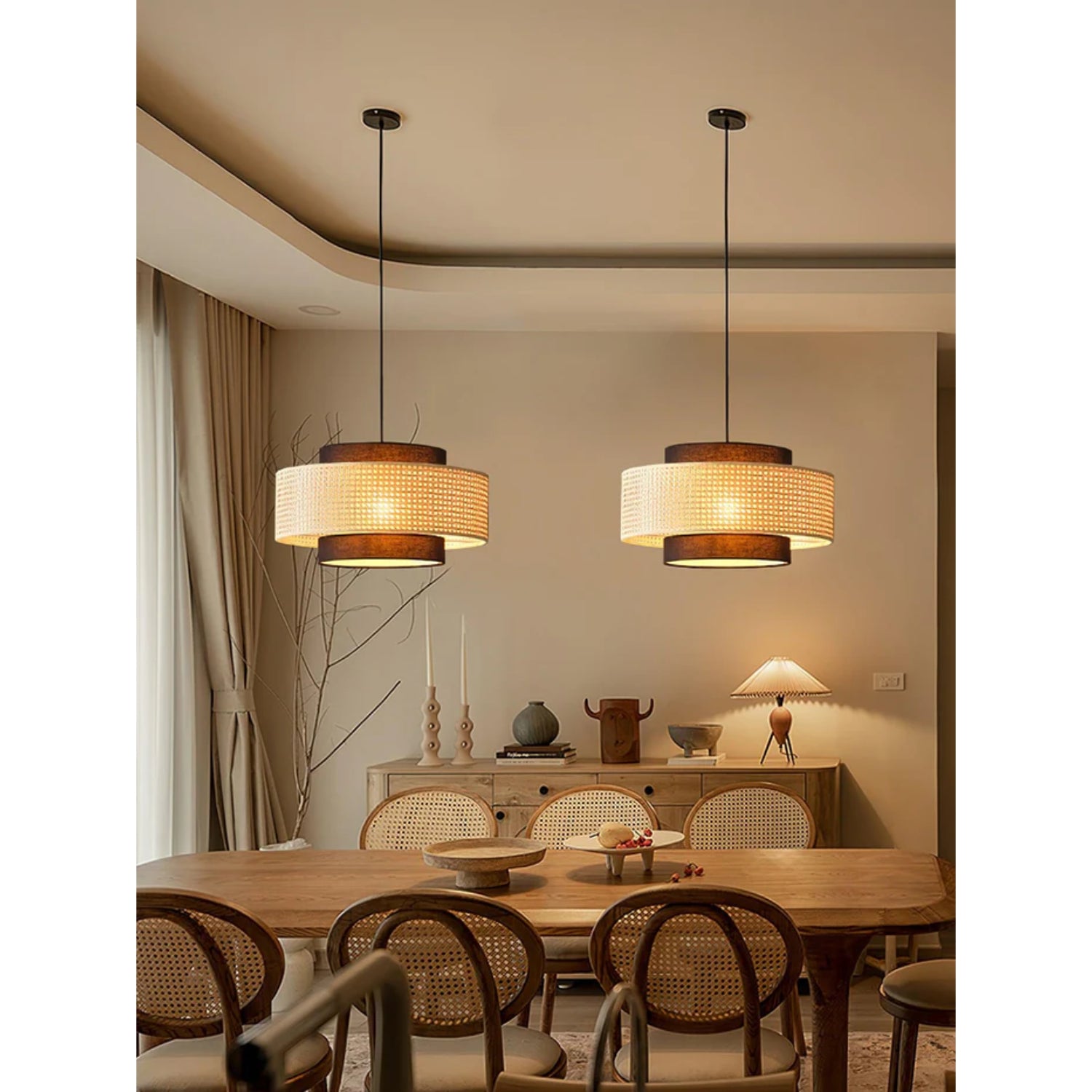 Delurso Japandi Stijl Hanglamp