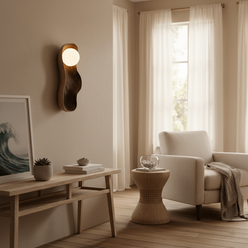 Hescio Houten Wandlamp
