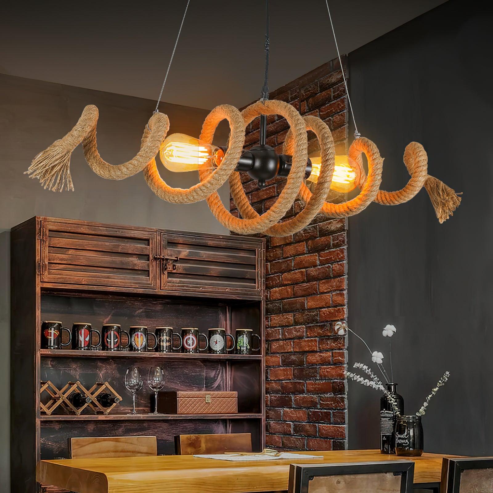 Cirkelvorm Henneptouw Hanglamp