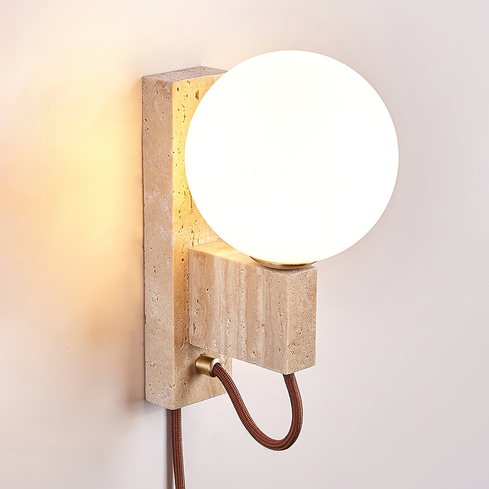 Telisno Travertijnen Wandlamp