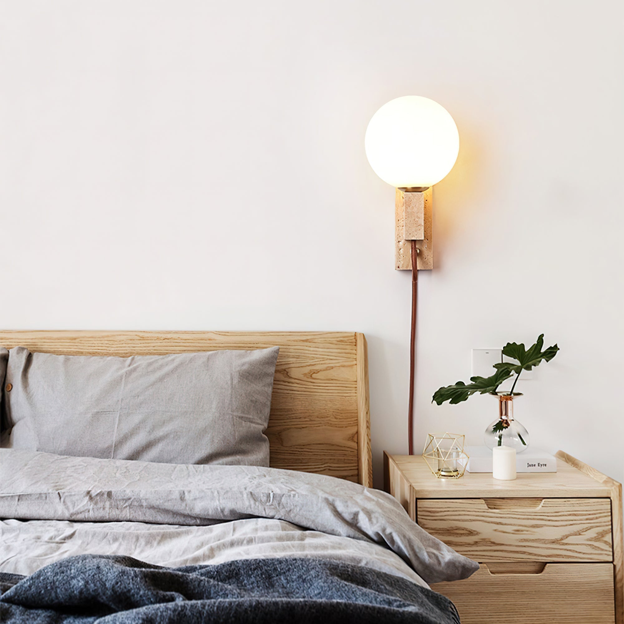 Telisno Travertijnen Wandlamp