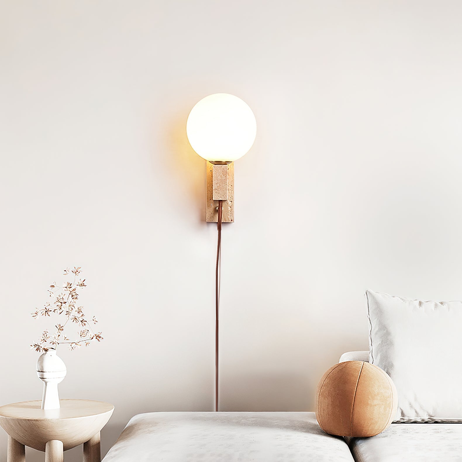 Telisno Travertijnen Wandlamp