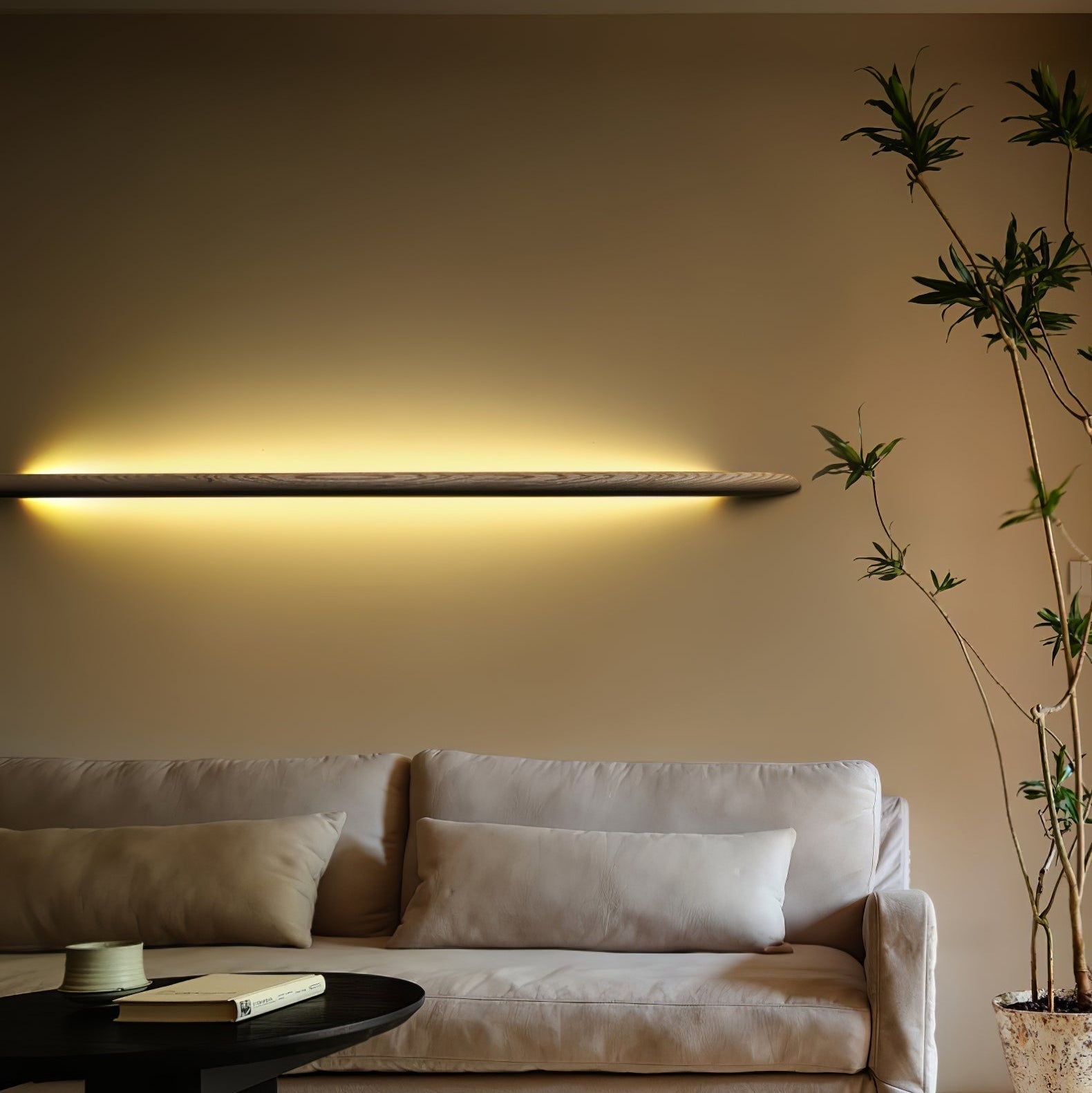 Lonema Gebogen Houten Wandlamp