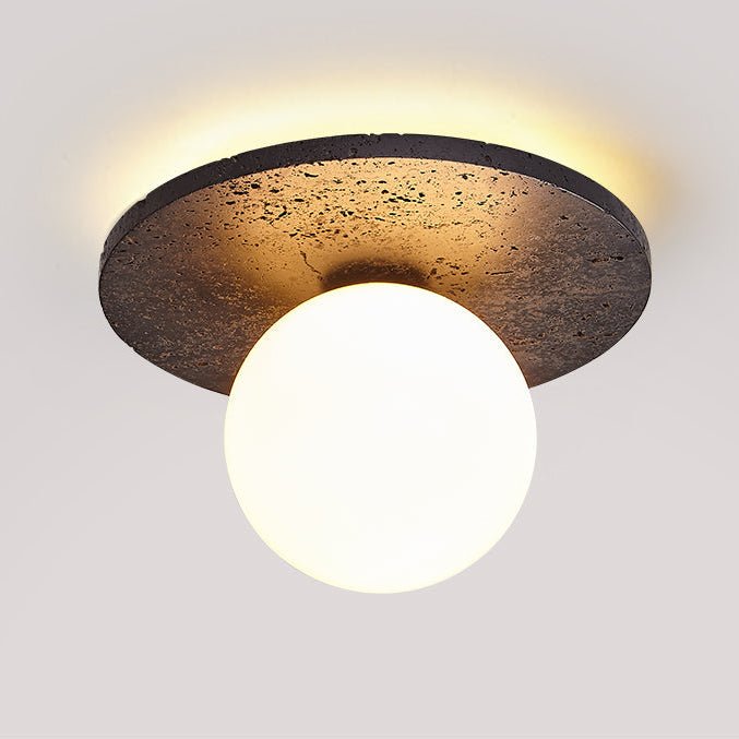 Pello Ronde Travertijnen Plafondlamp