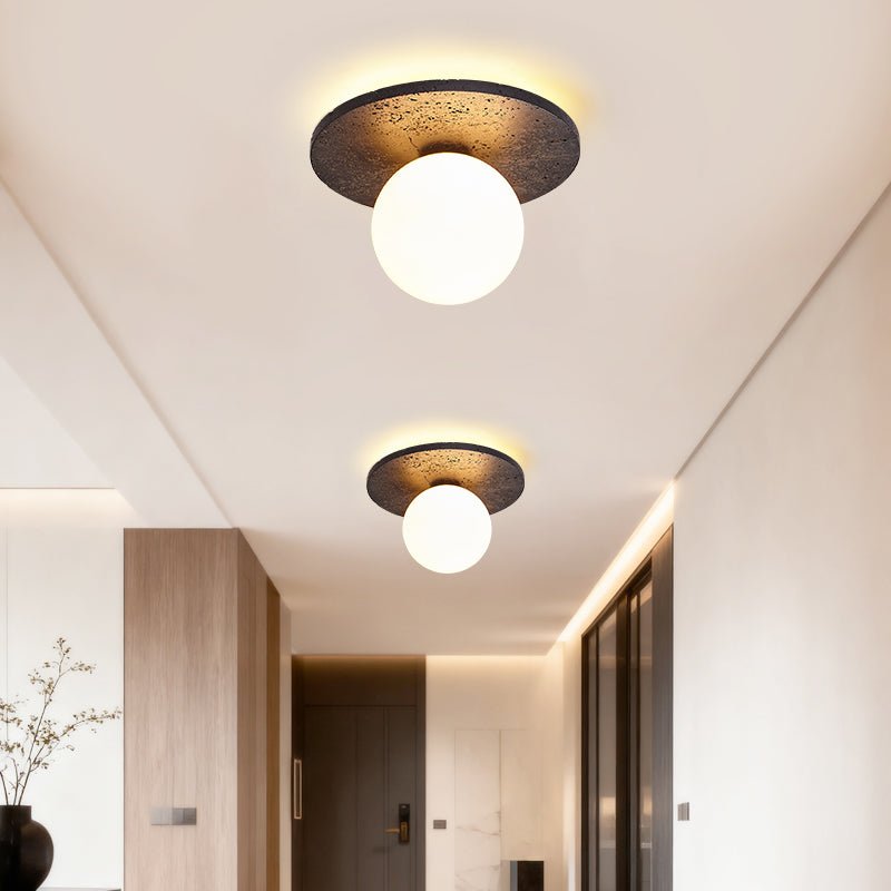 Pello Ronde Travertijnen Plafondlamp