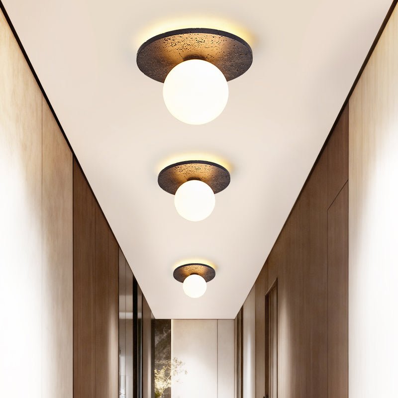 Pello Ronde Travertijnen Plafondlamp
