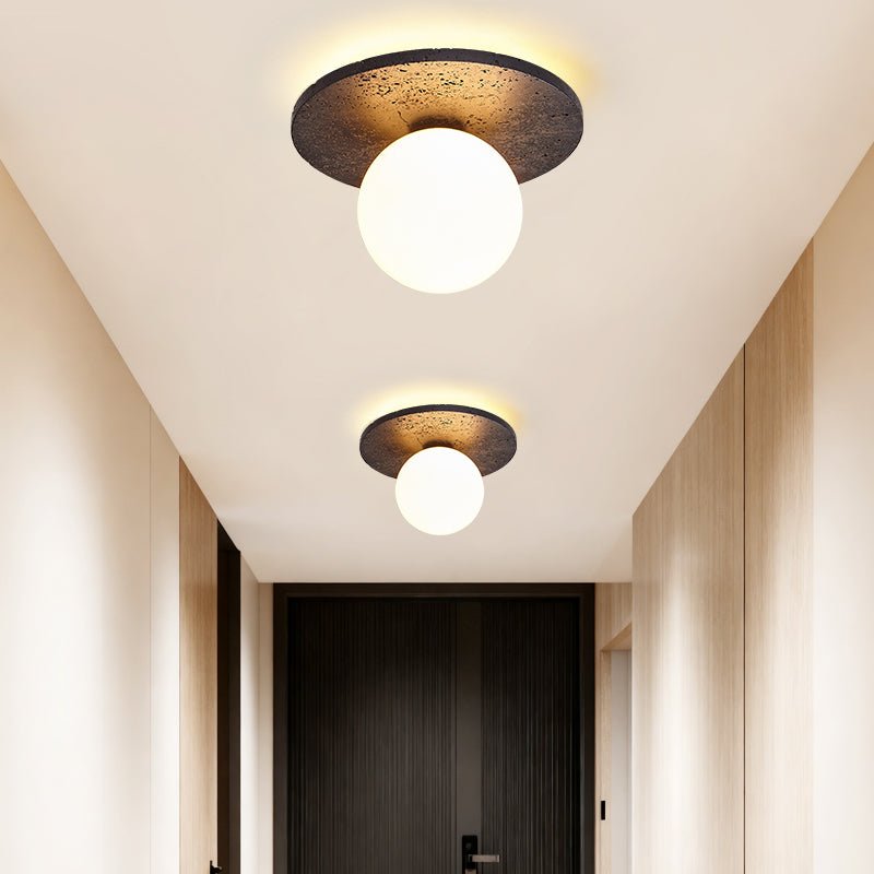 Pello Ronde Travertijnen Plafondlamp