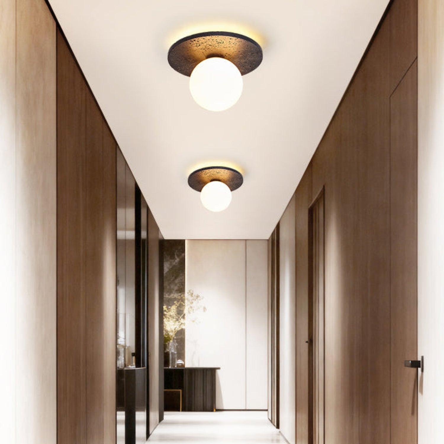Pello Ronde Travertijnen Plafondlamp
