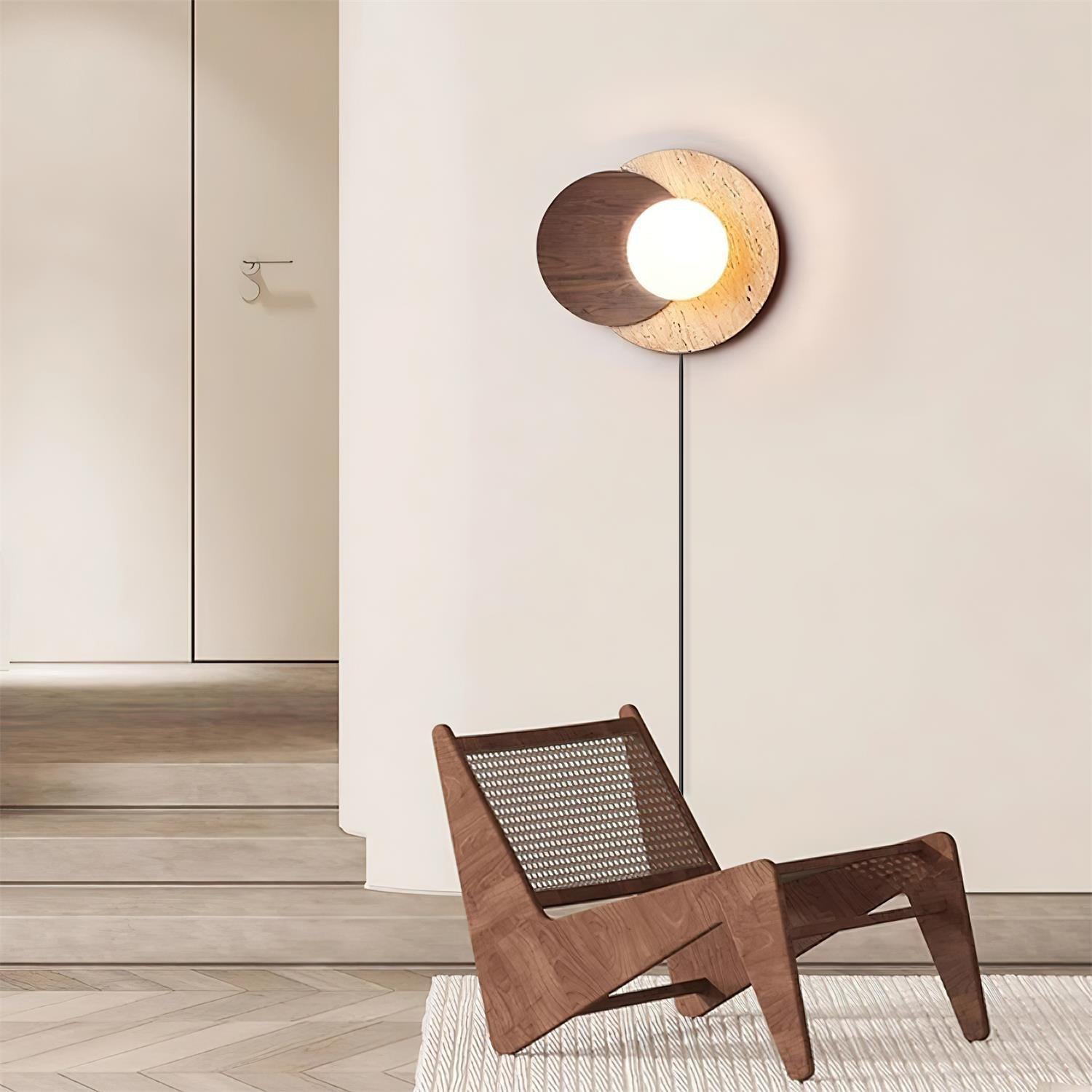 Jemo Travertijnen Wandlamp Met Stekker
