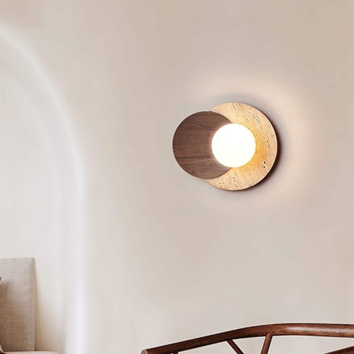 Jemo Travertijnen Wandlamp Met Stekker
