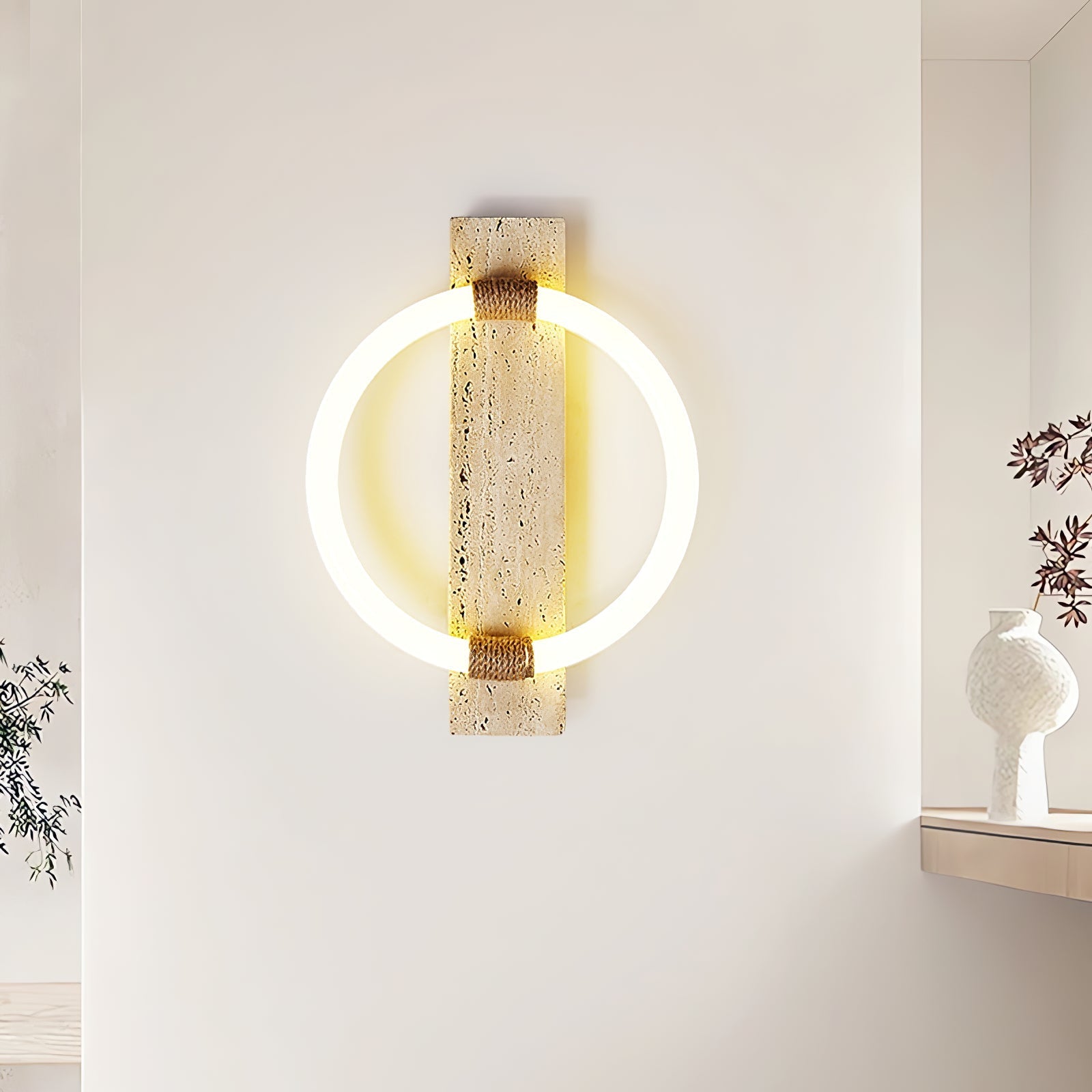Nys Ring Design Natuursteen Wandlamp