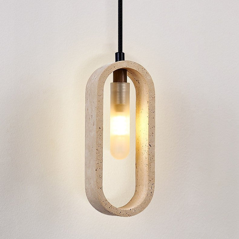 Remo Ovale Travertijnen Hanglamp