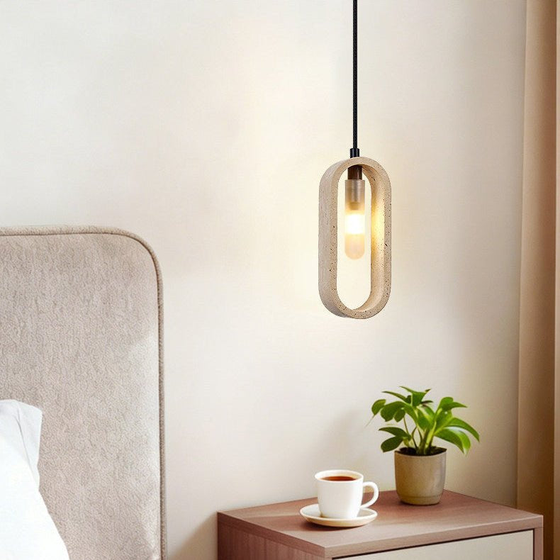 Remo Ovale Travertijnen Hanglamp