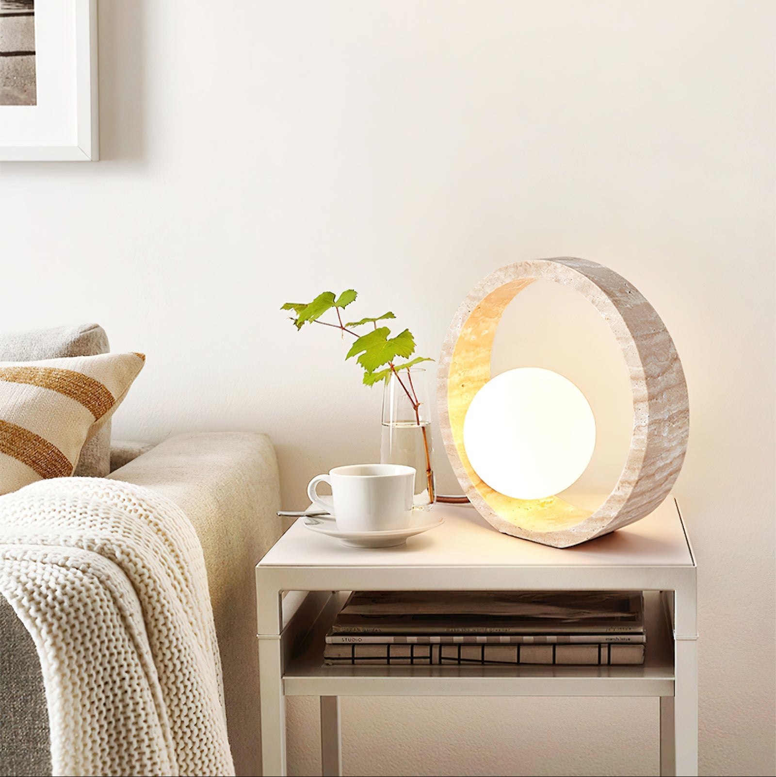 Poles Circle Travertijn Tafellamp