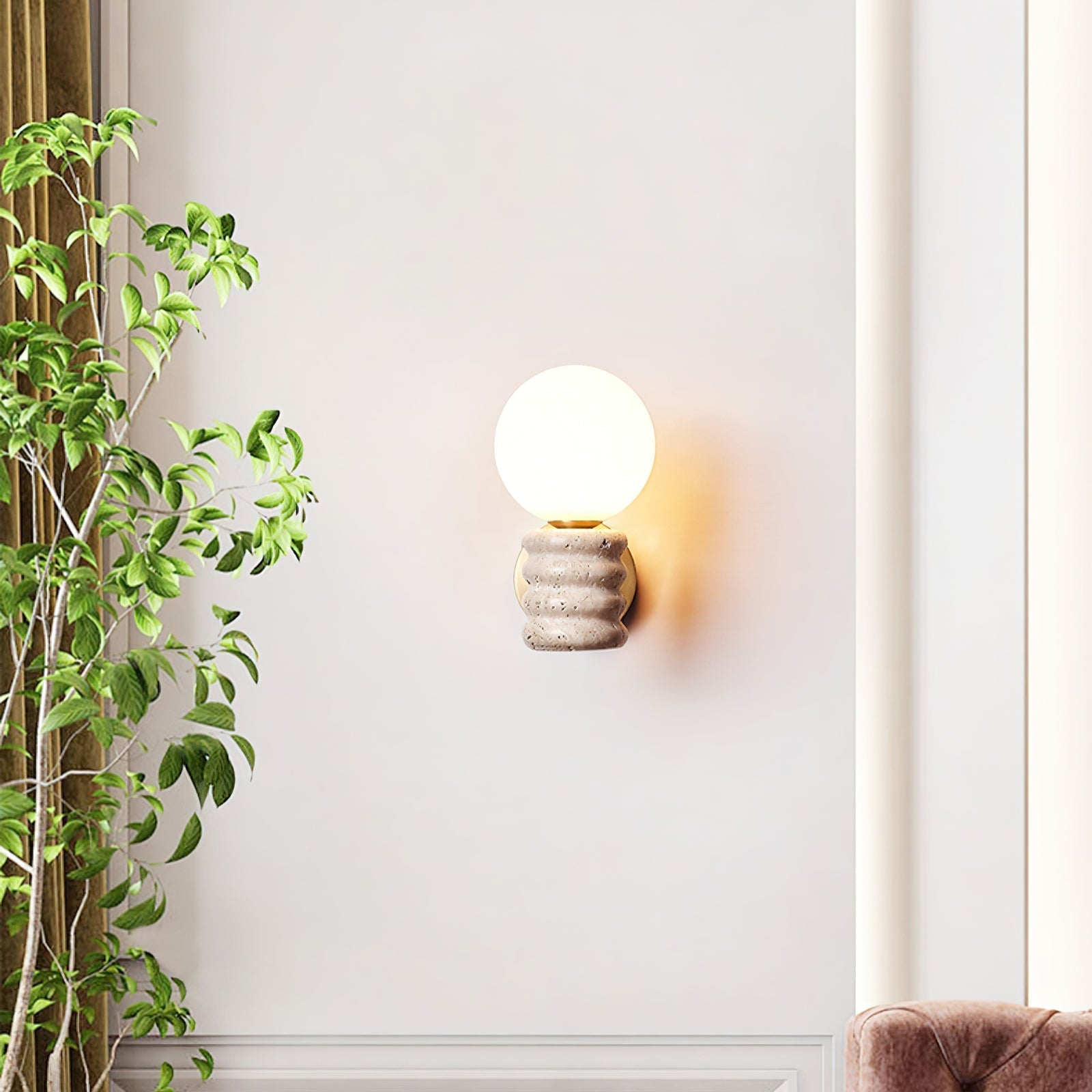 Remo Travertijnen Wandlamp