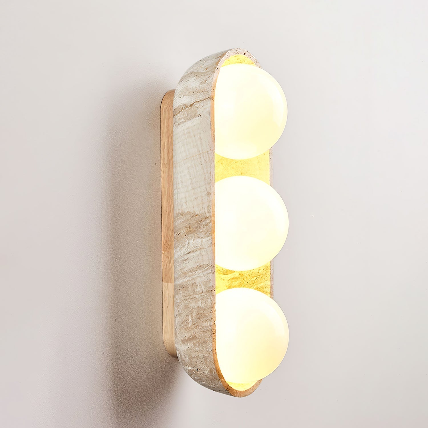 Boscon Triple Natuursteen Wandlamp