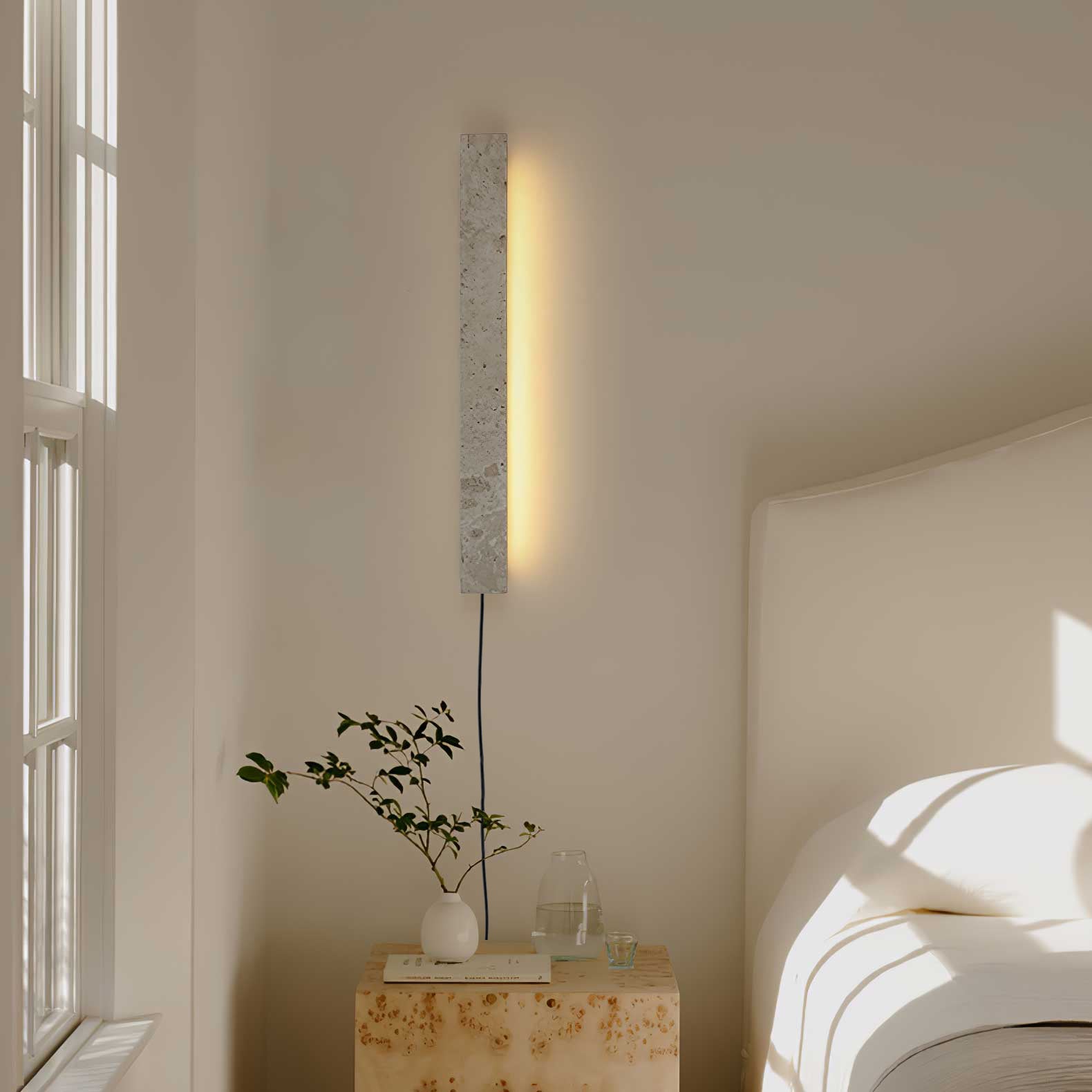 Satavik Travertijnen Wandlamp